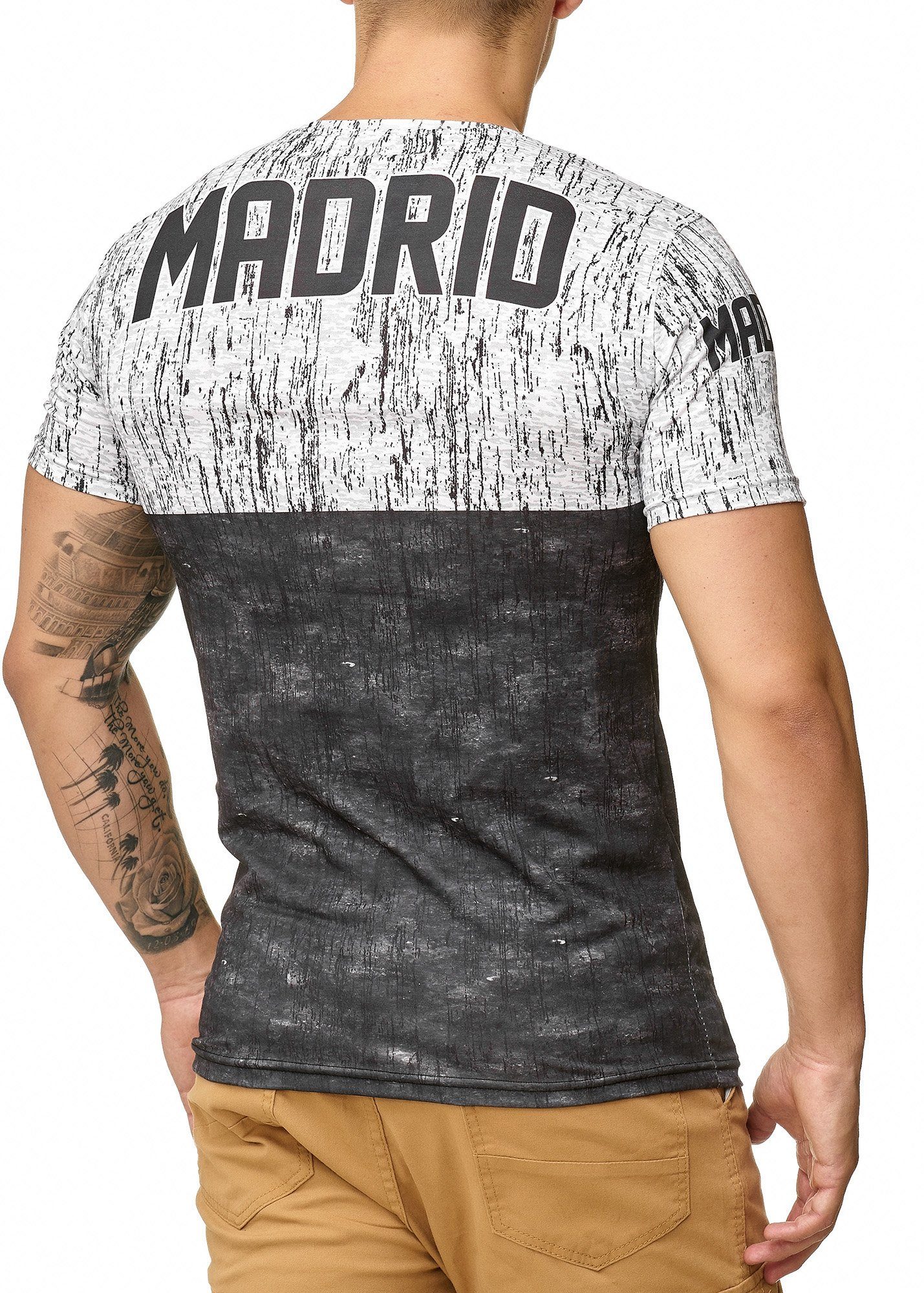 1217C (Shirt OneRedox T-Shirt Fitness Freizeit Tee, Madrid 1-tlg) Polo Kurzarmshirt Casual