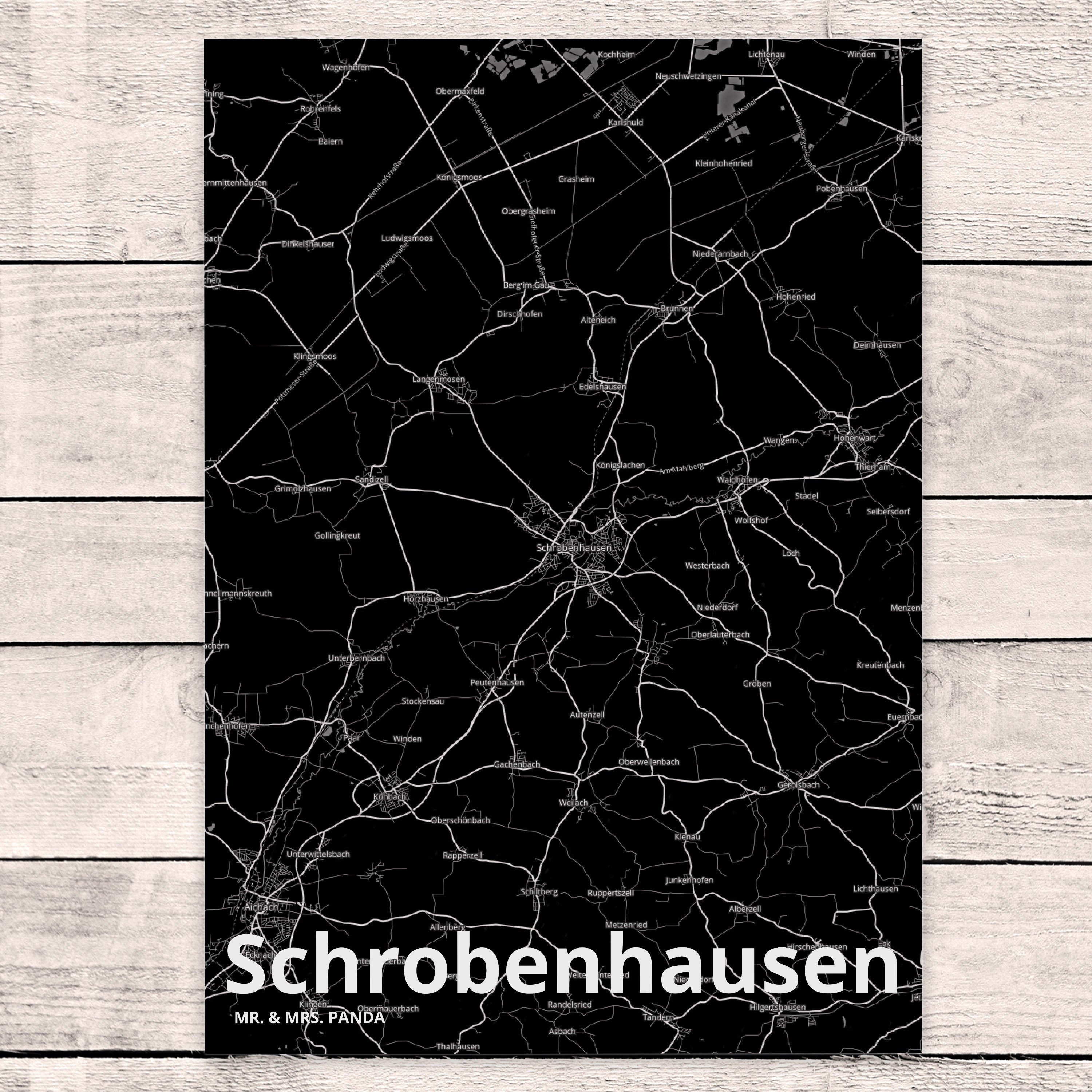 Stadtplan Mr. Panda Map Stadt Landkarte - & Karte Schrobenhausen Dorf Postkarte Geschenk, Mrs.
