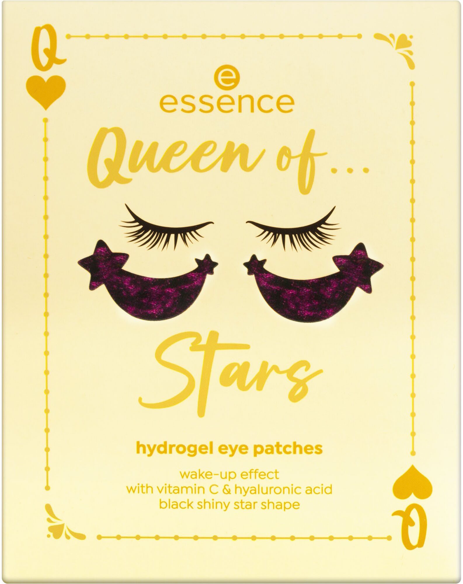 Essence Augenpflege-Set Queen of... hydrogel eye patches, 4-tlg., Mit Vitamin C und Hyaluronsäure, leuchtende Farben und Glitzereffekte.