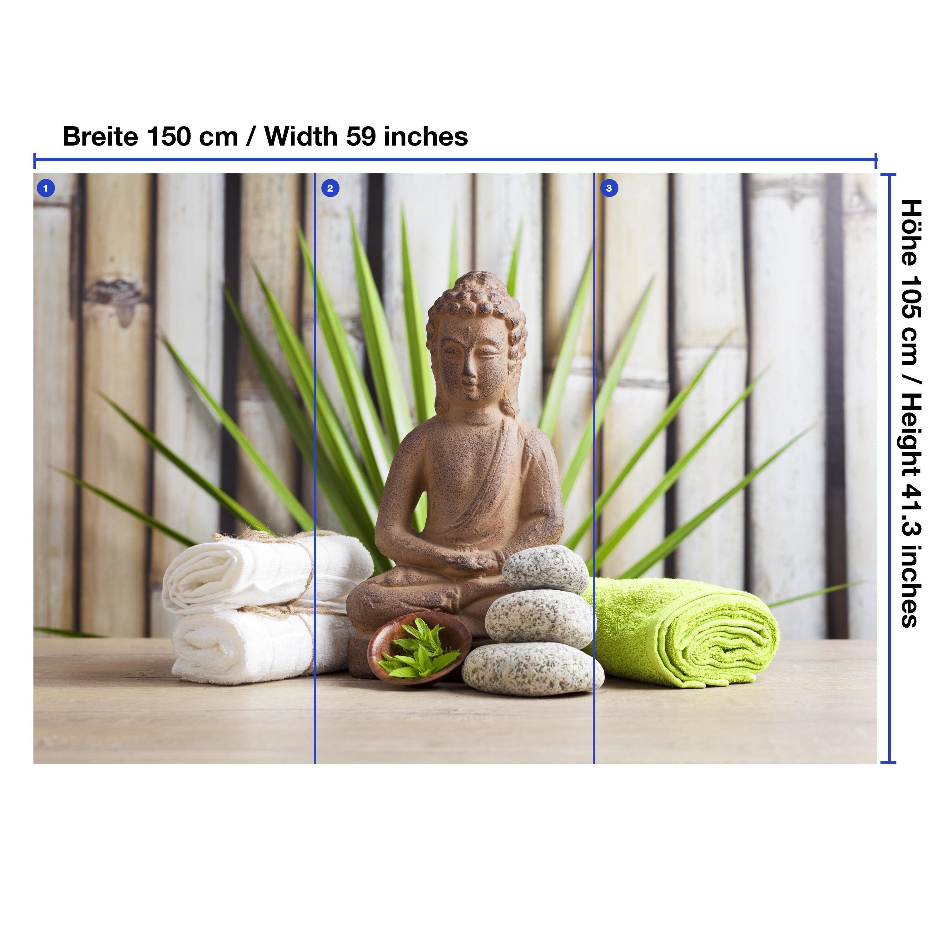 Fototapete wandmotiv24 Wandtapete, Vliestapete und Buddha sauna, glatt, matt, Motivtapete,