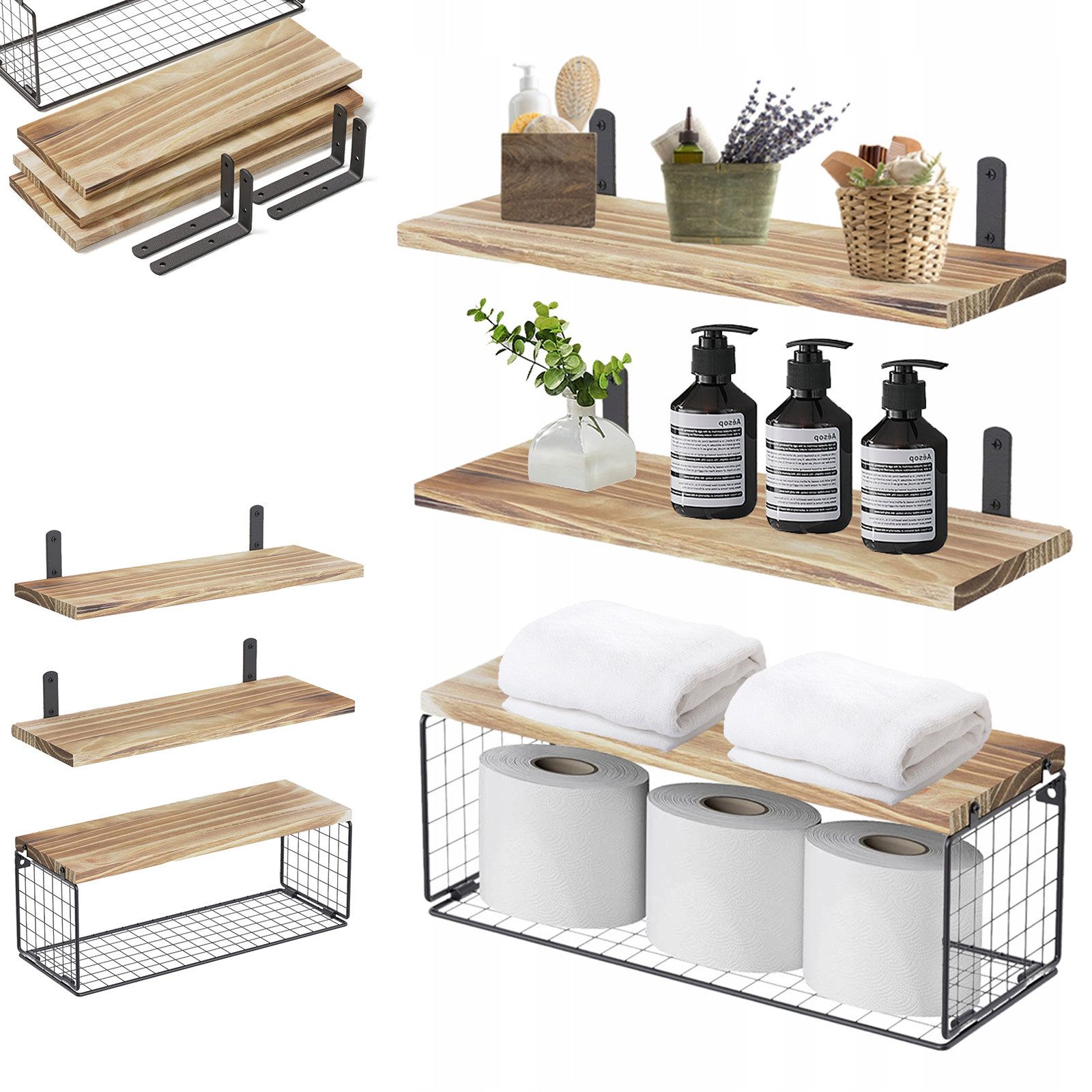 MODFU Wandregal 3+1 Set Wandregale Schweberegal Hängeregal Wand Regal Holz, günstig online kaufen