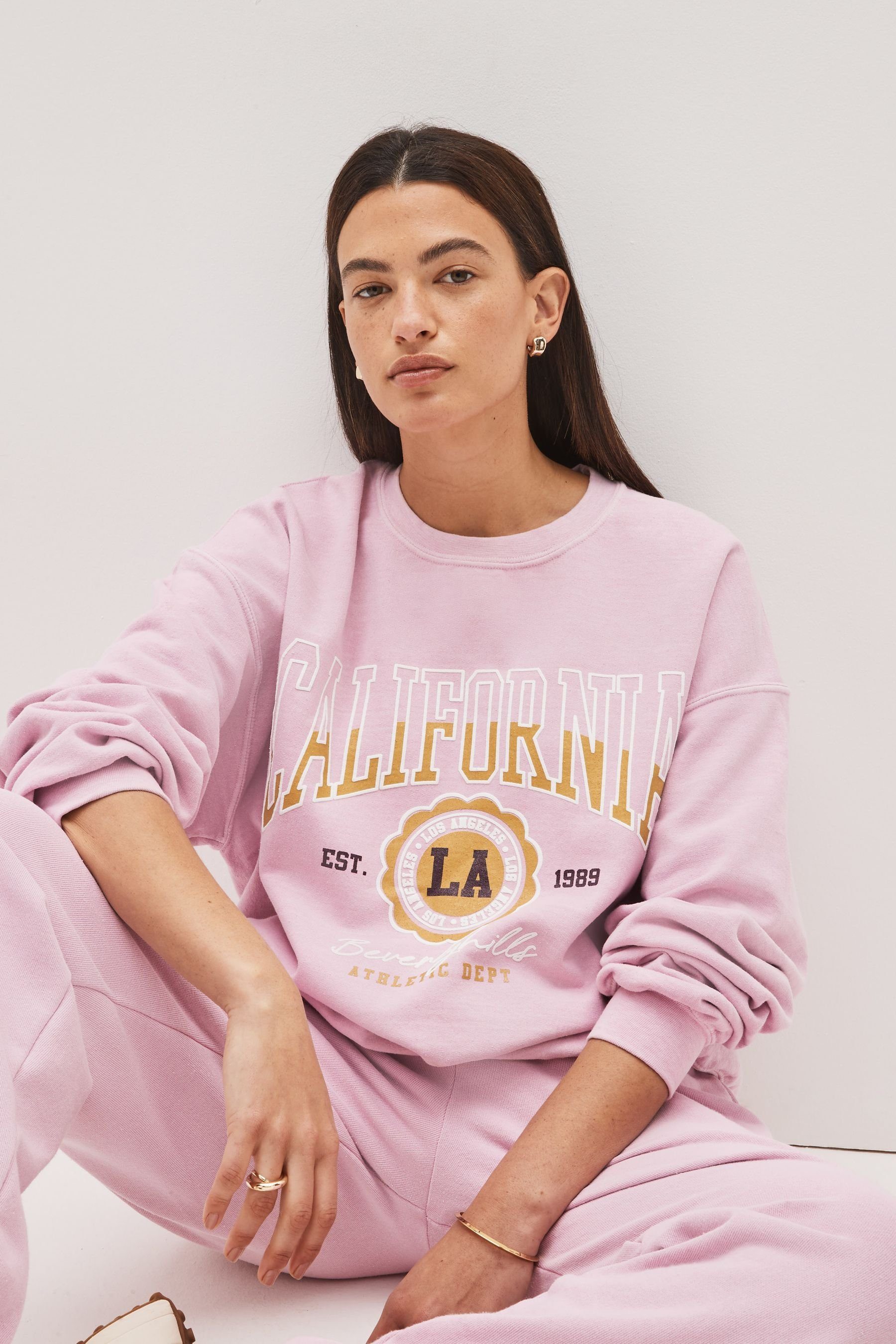 Next (1-tlg) Pink Grafik-Sweatshirt California Kapuzensweatshirt