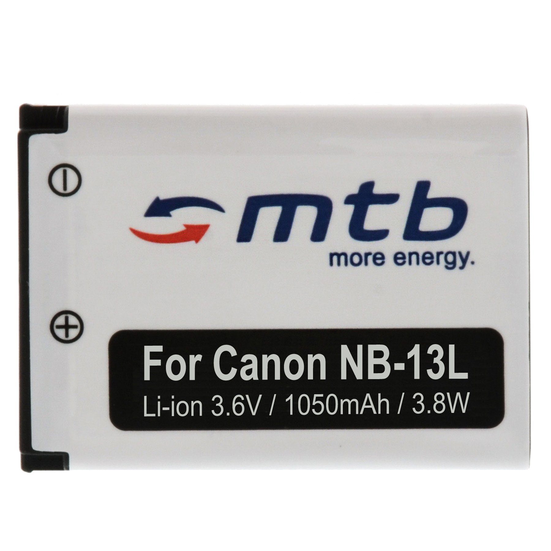mtb more energy [BAT-445 - Li-Ion] Kamera-Akku kompatibel mit Akku-Typ Akku Canon NB-13L 1050 mAh (3,6 V), passend für: Canon PowerShot G5 X, G7 X, G9 X…