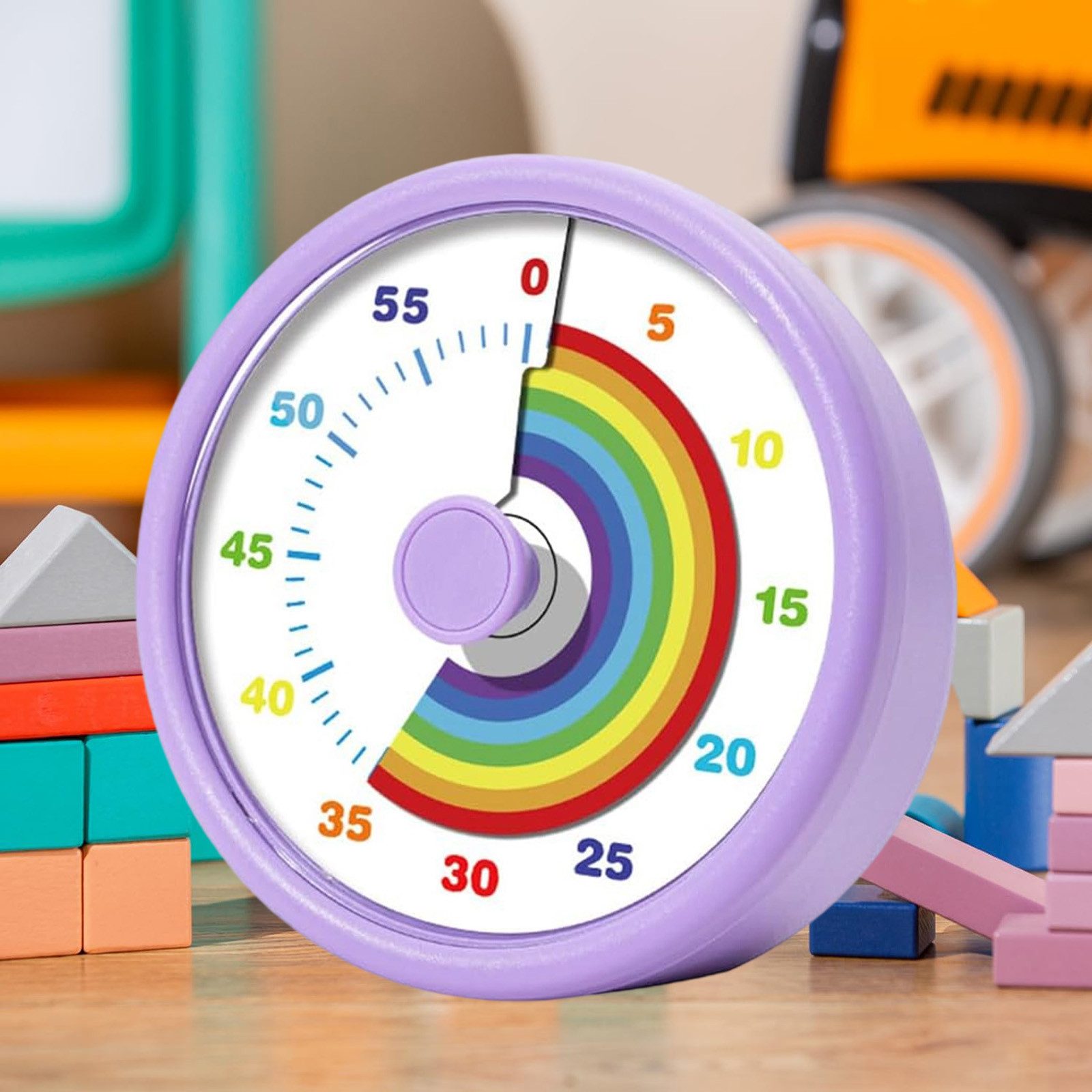 MODFU Интервальный таймер Visueller Kinder-Timer Lern-Timer Countdown Uhr Lernhilfe (lautlos einfach mit farbiger Zeitscheibe, 1-St., Leiser Zeitmesser einstellbare Lautstärke), für Hausaufgaben Küche Schule Konzentrationstraining