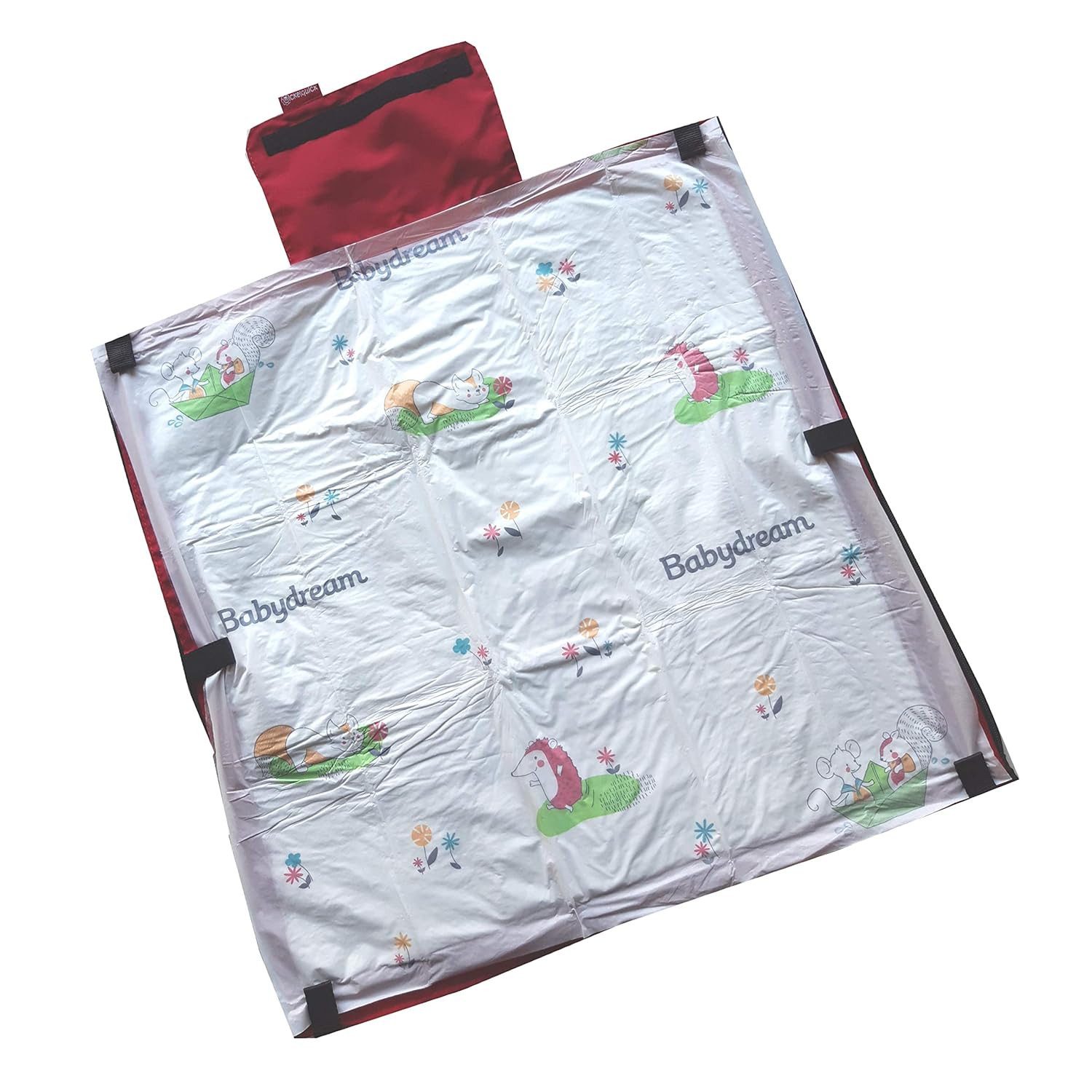 Wickelquick Wickeltasche Tragbare Wickelunterlage mit Abrollschutz & 4 Seitentaschen