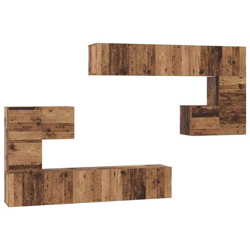 vidaXL TV-Schrank TV-Einheiten 4 stk. Altholz Holzwerkstoff (4-St)