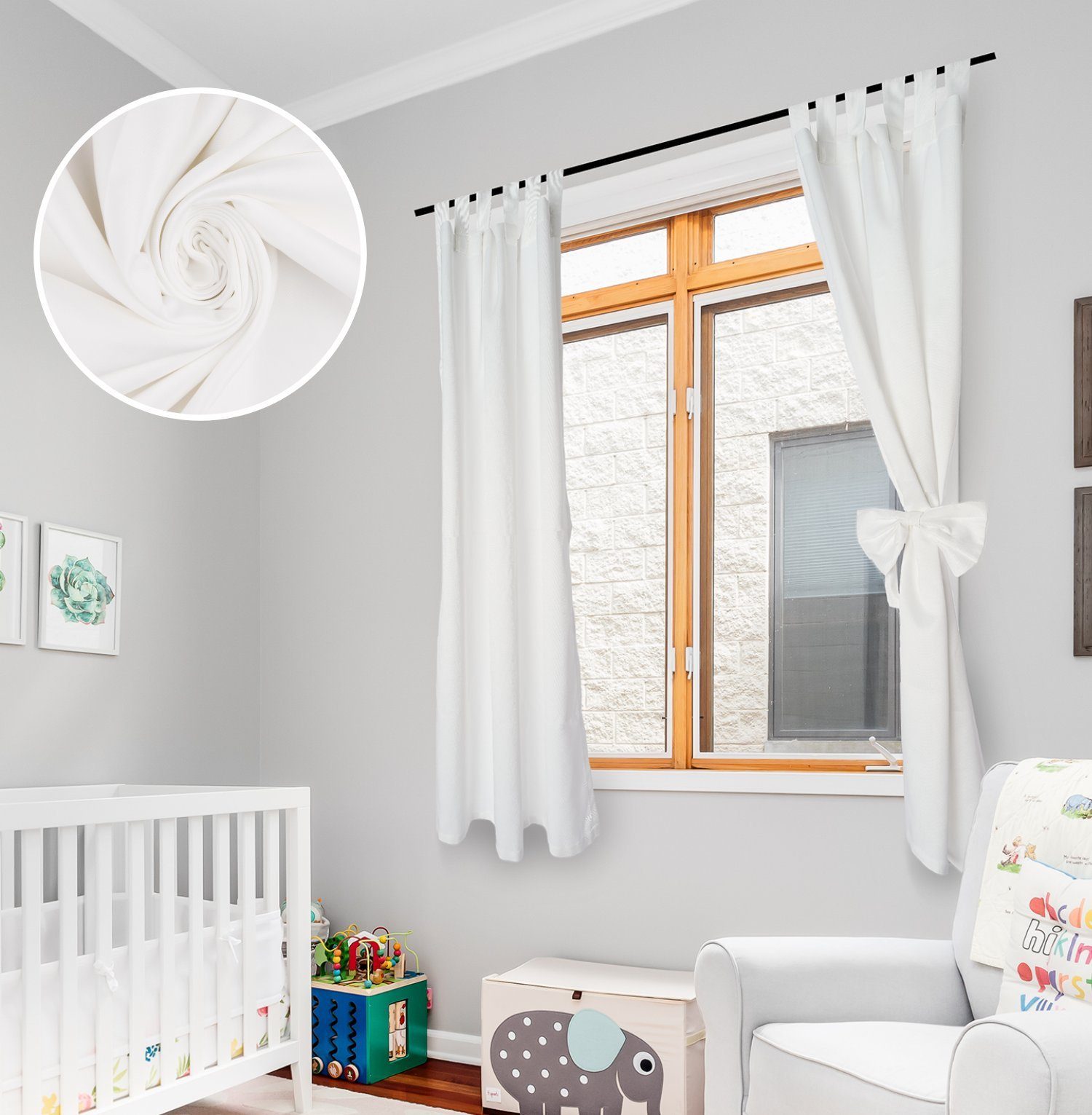 Vorhang Alice, Alavya Home®, Schlaufen (2 St), Vorhänge 100 x 150 cm Kurz  2er-Set für Kinderzimmer Wohnzimmer Schlafzimmer Dekor Schlaufenschal (2  Stück) aus Polyester mit niedlicher Schleife