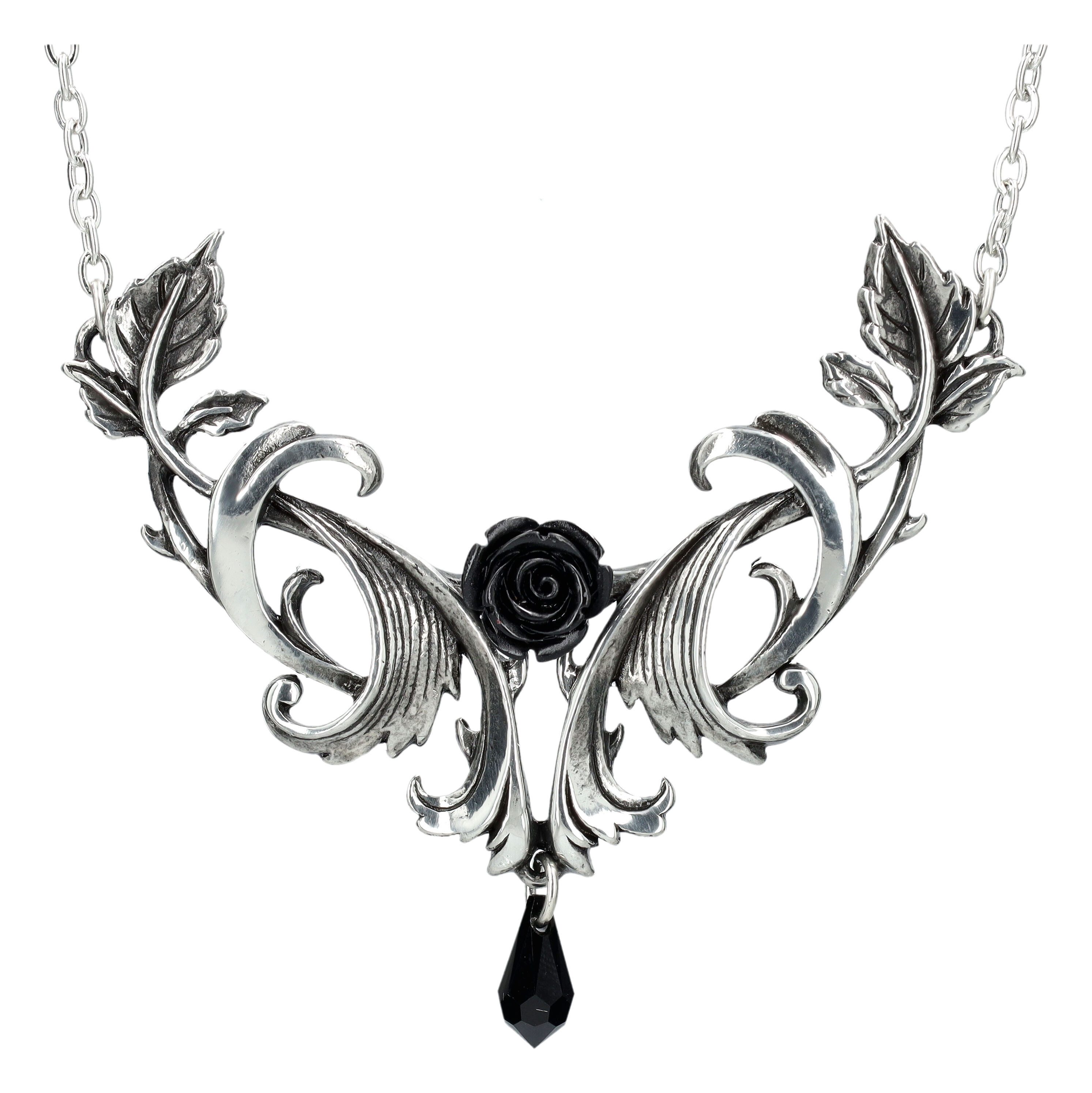Figuren Shop GmbH Kette mit Anhänger Halskette - Baroque Rose - Alchemy England - Gothic Schmuck