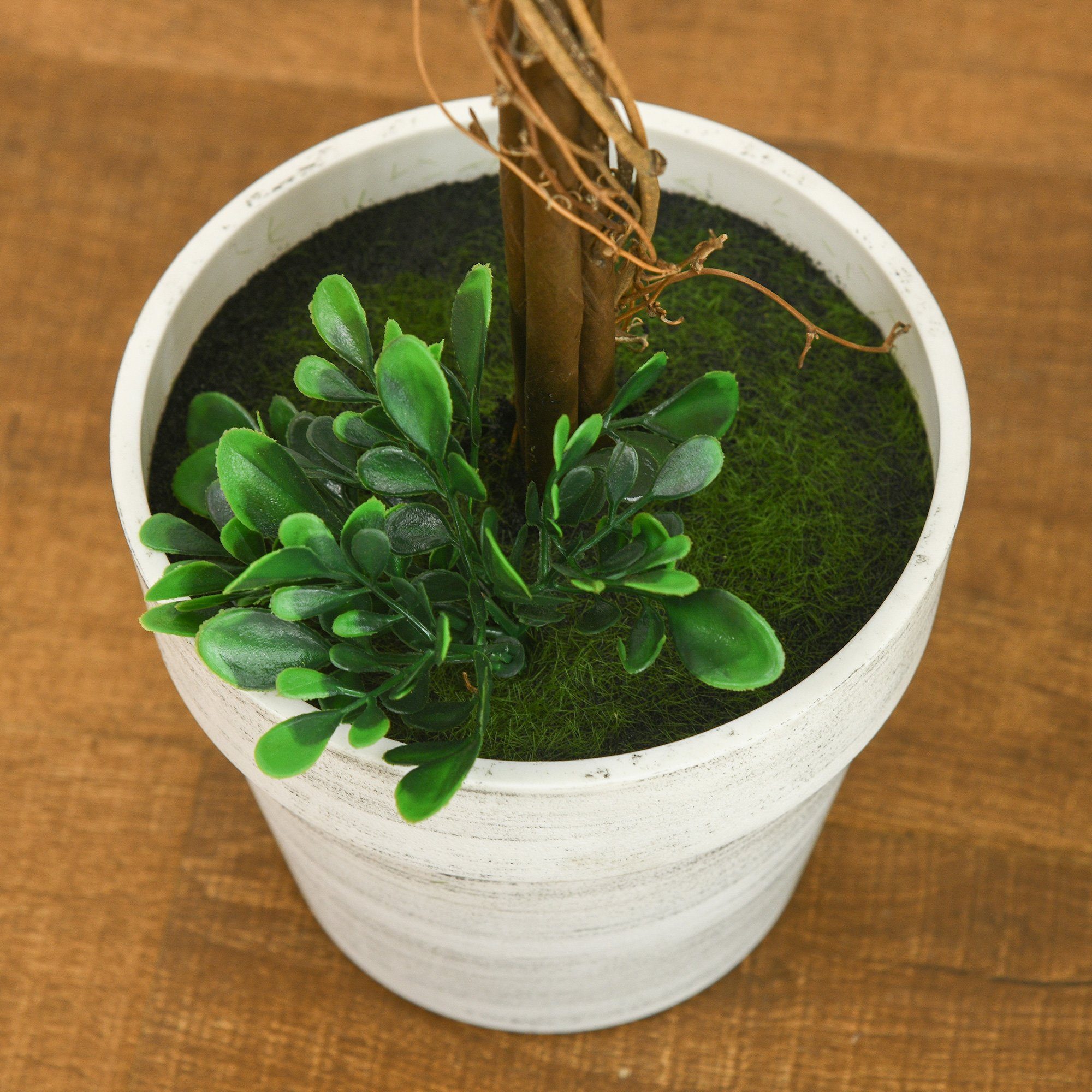 Kunstpflanze cm, Sandelholz-Stil, Kunstpflanze aus Pflanzen, PE rotes Künstliche Sandelholz, UV-Schutz rotes Höhe mit 60 HOMCOM, mit