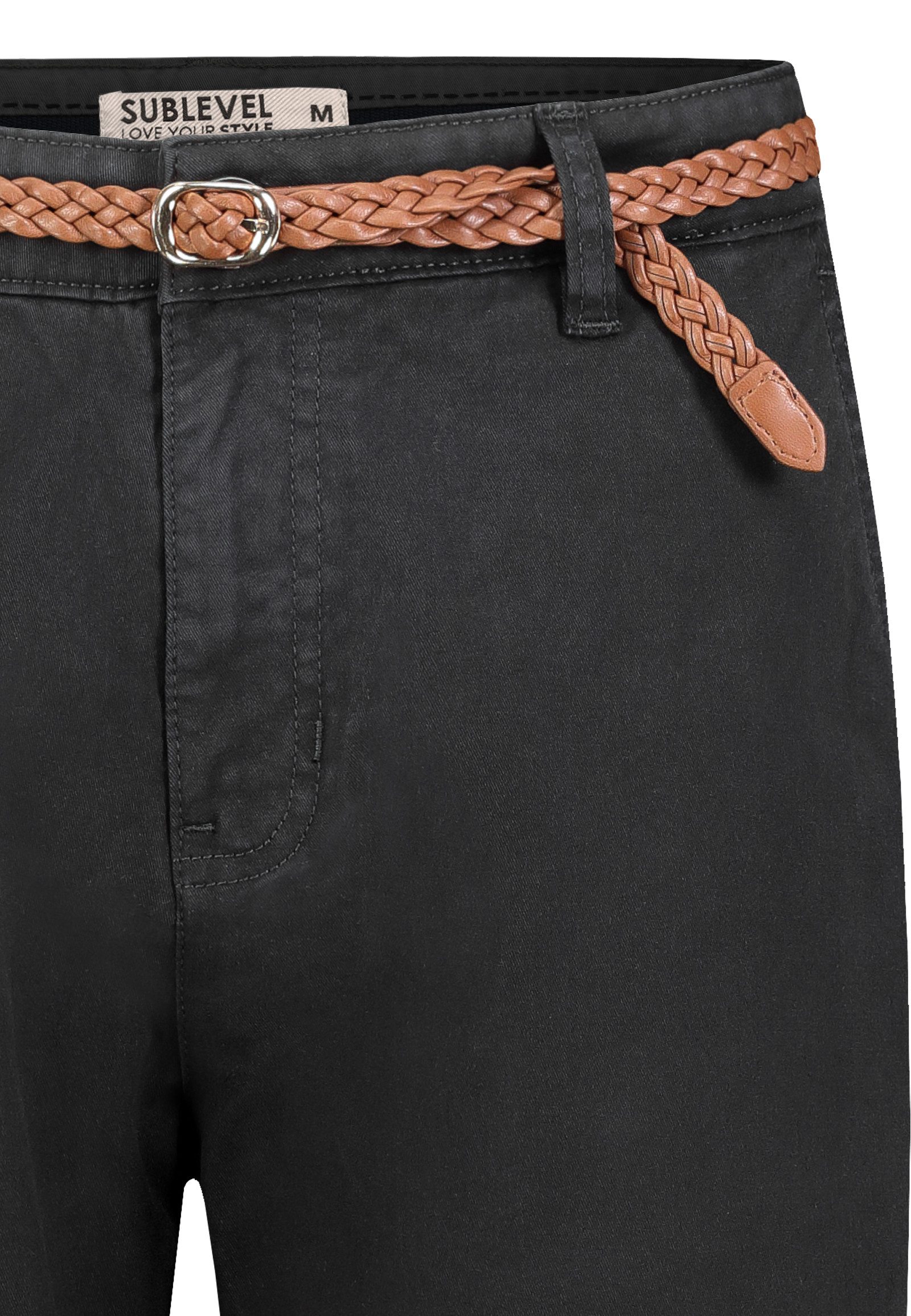 SUBLEVEL Chinos Damen Chino Hose Stoffhose inkl.Gürtel Businesshose Freizit Chinohose