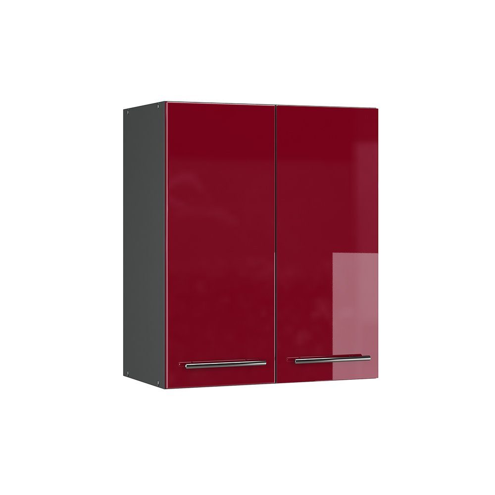 Vicco Hängeschrank Küchenhängeschrank 60 cm Fame-Line Anthrazit Bordeaux Hochglanz Anthrazit Rot