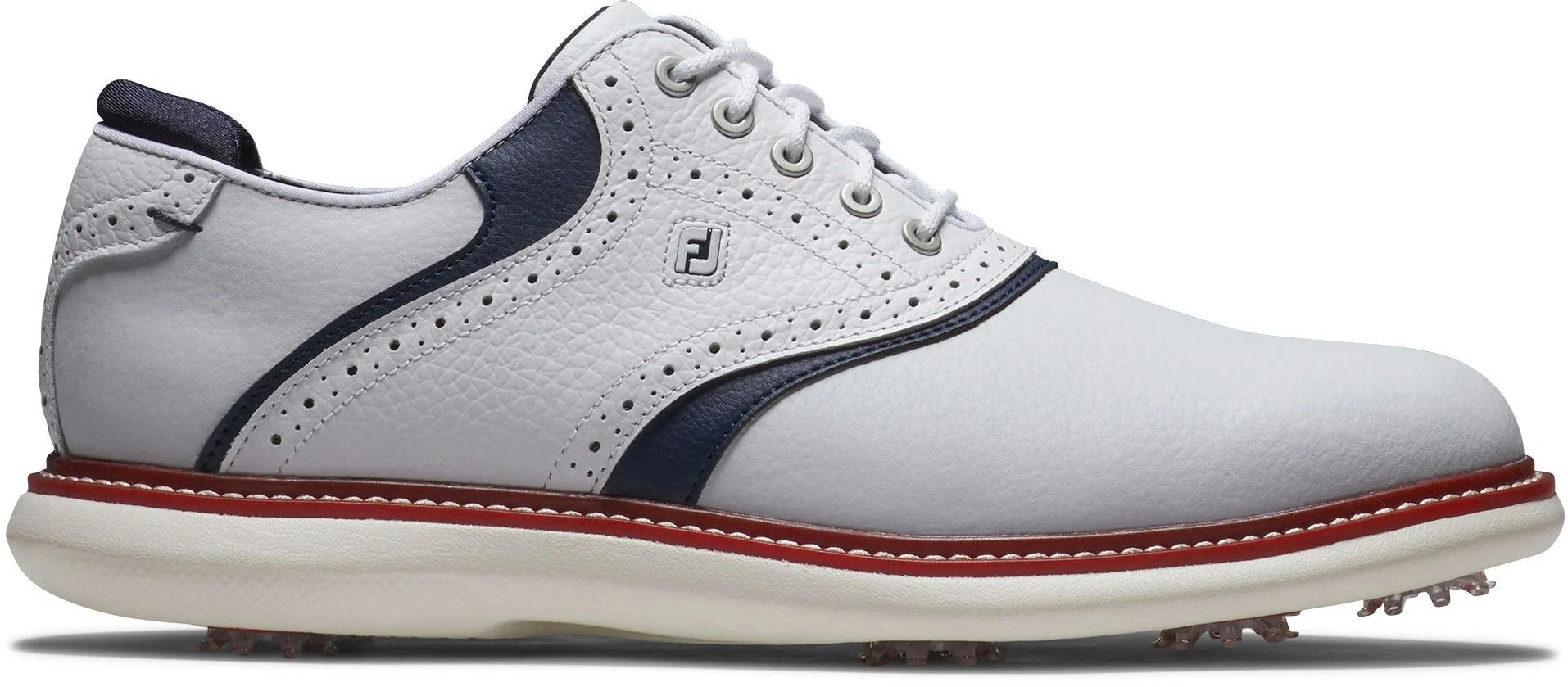 FOOTJOY FootJoy Golfschuh Traditions Spikes Weiß-Navy-Rot Herren Golfschuh