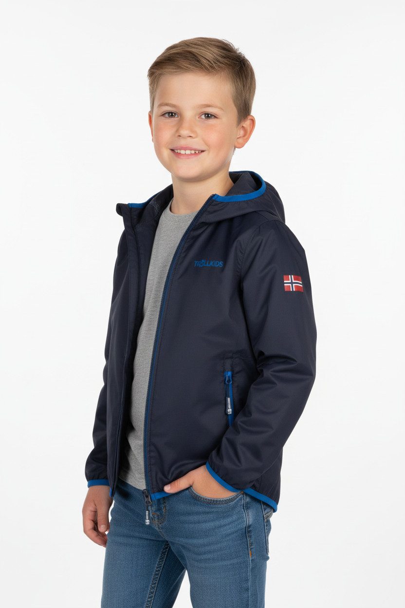 TROLLKIDS Regenjacke Kids Trolltunga Jacket wasserdicht, winddicht, mit Kapuze, aus Polyamid