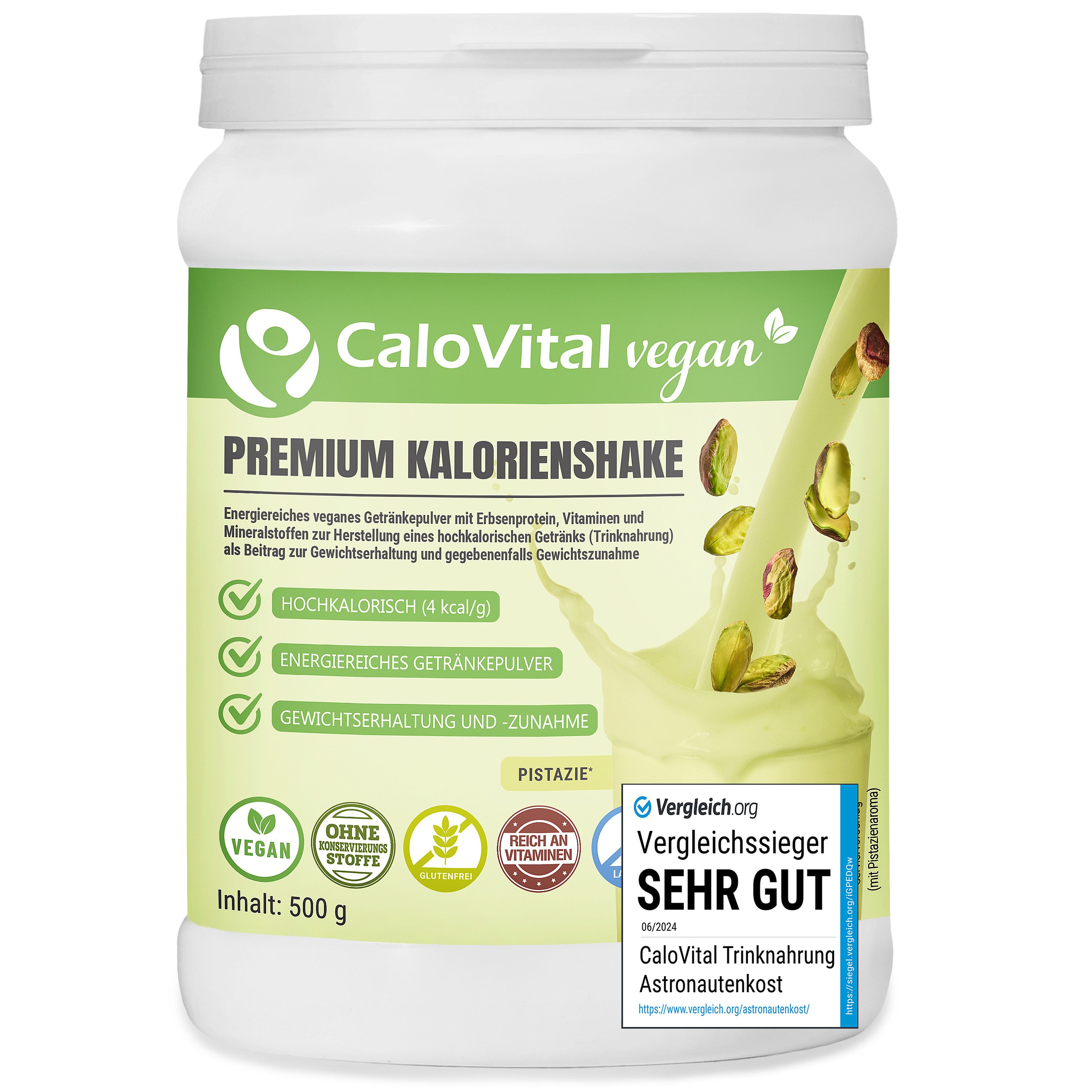 CaloVital Zunehmen Hochkalorische Trinknahrung Vegane Kalorien CaloVital 500g Pulver, 1,00 St.