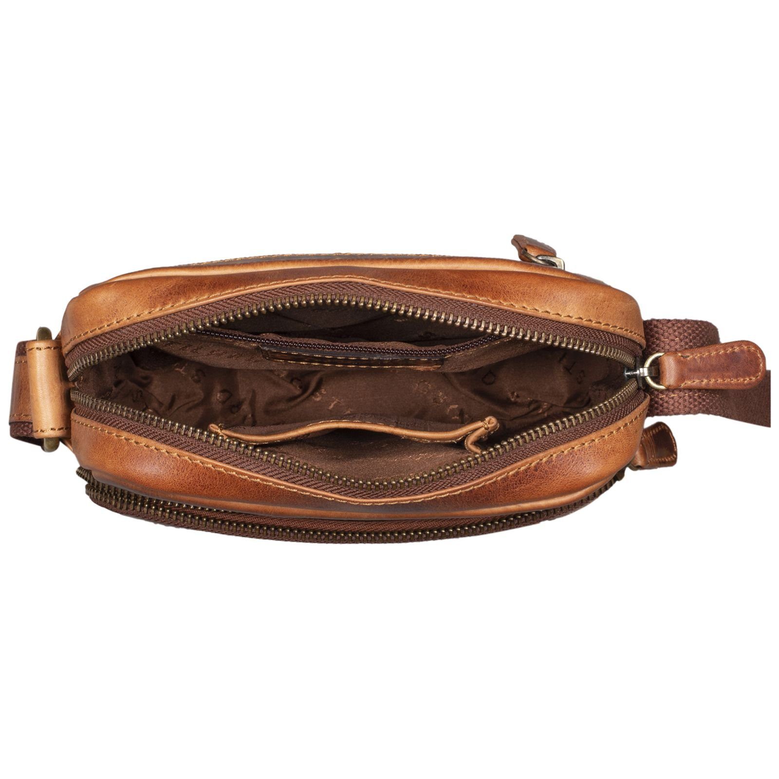 kara "Trae" - Leder STILORD klein Umhängetasche Messenger cognac Herren Tasche Bag