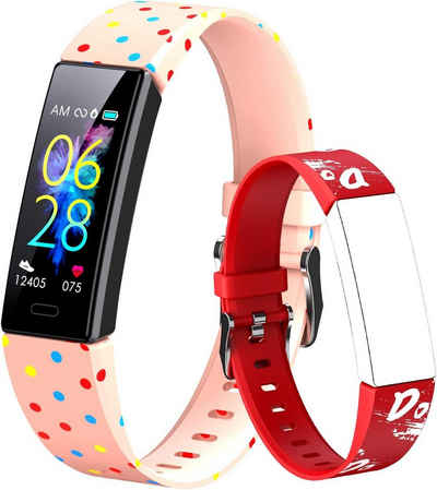 Dwfit Armband Kinder für Jungen Mädchen Smartwatch (Andriod iOS), mit Pulsmesser Aktivitätstracker Schrittzähler Sport Fitness tracker
