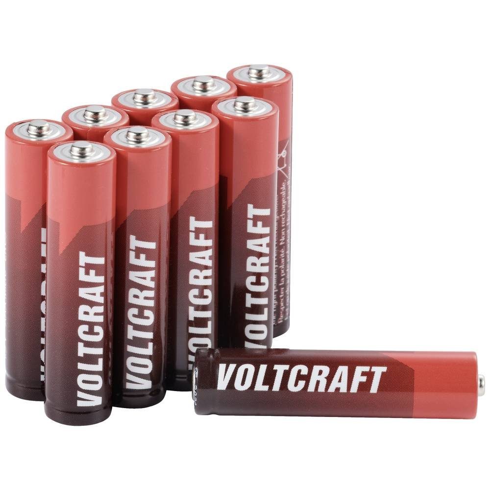 VOLTCRAFT Alkaline Micro-Batterien, 10er-Set Akku