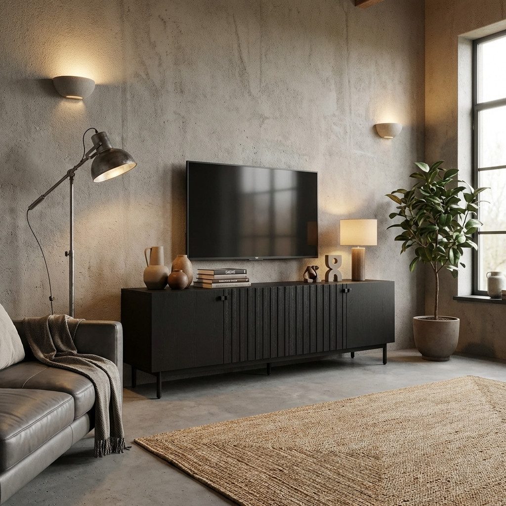 WOLF MÖBEL Sideboard (175x40x55), FLUETE Lowbaord mit 4 Türen
