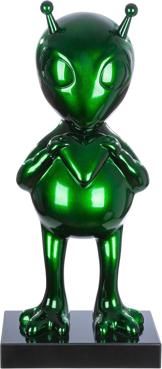 GILDE Skulptur Skulptur Alien auf Base