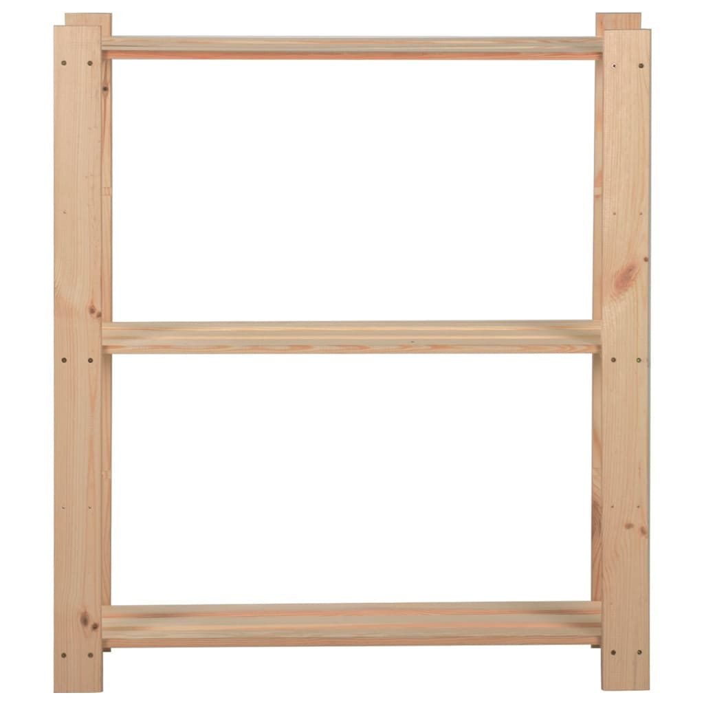 vidaXL Mehrzweckregal 80 x 285 x 90 cm Lagerregal mit 3 Böden 80x28,5x90 cm Massivholz Kiefe