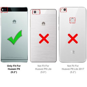 CoolGadget Handyhülle Transparent Ultra Slim Case für Huawei P8 5,2 Zoll, Silikon Hülle Dünne Schutzhülle für Huawei P8 Hülle