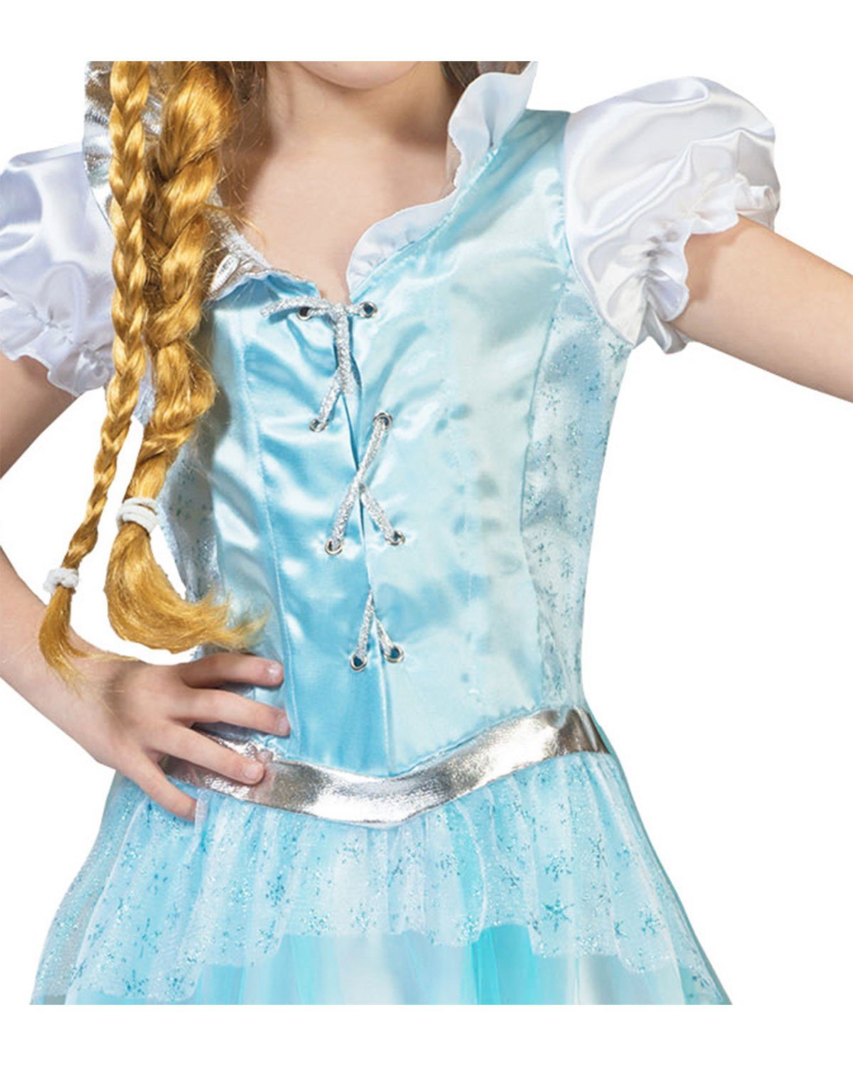 Funny Fashion Kostüm Eisprinzessin Kostüm 'Elsa' für Kinder, Hellblau