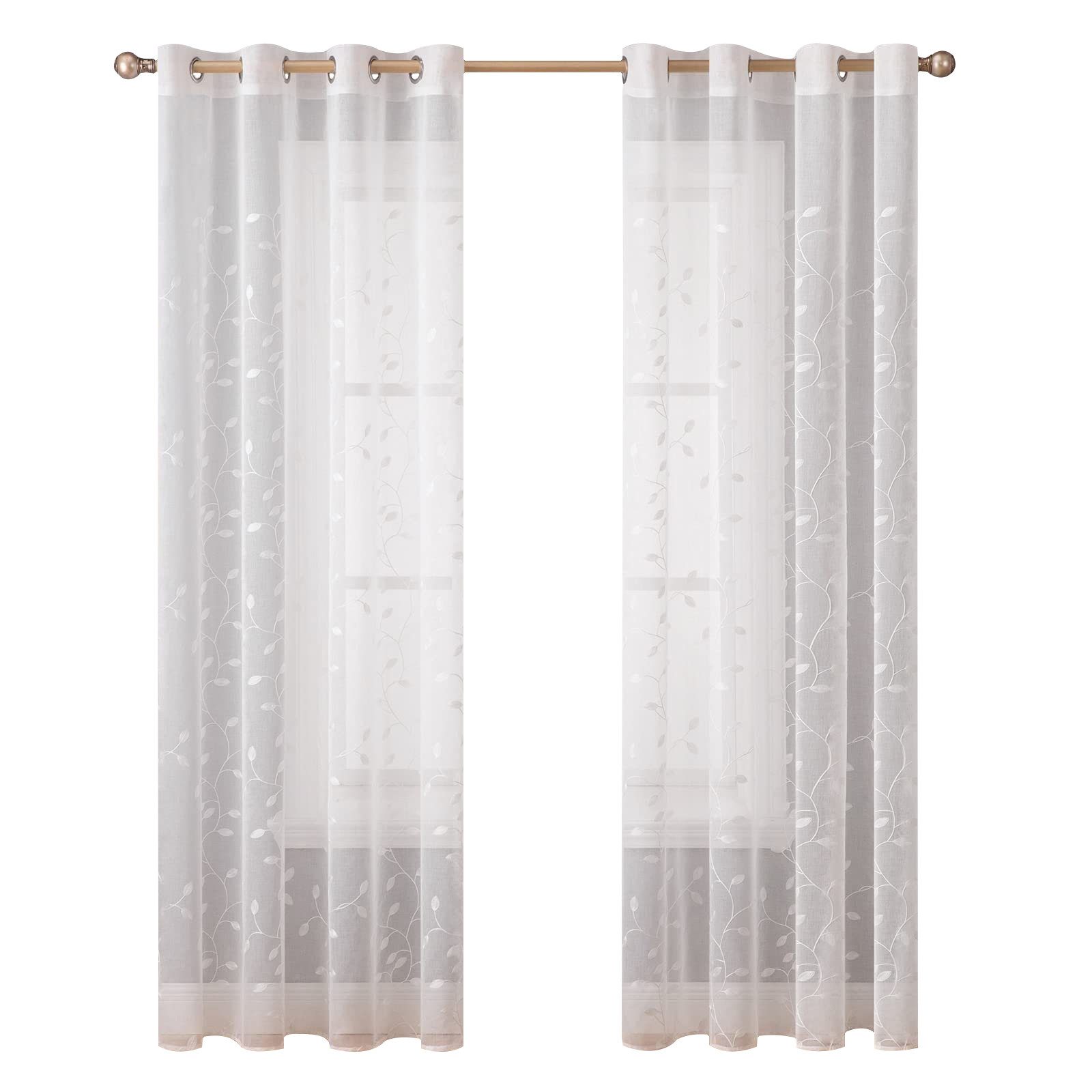 BYSURE Vorhang (2 St), Ösen, transparent, Voile, Boho Blumen Gardinen günstig online kaufen