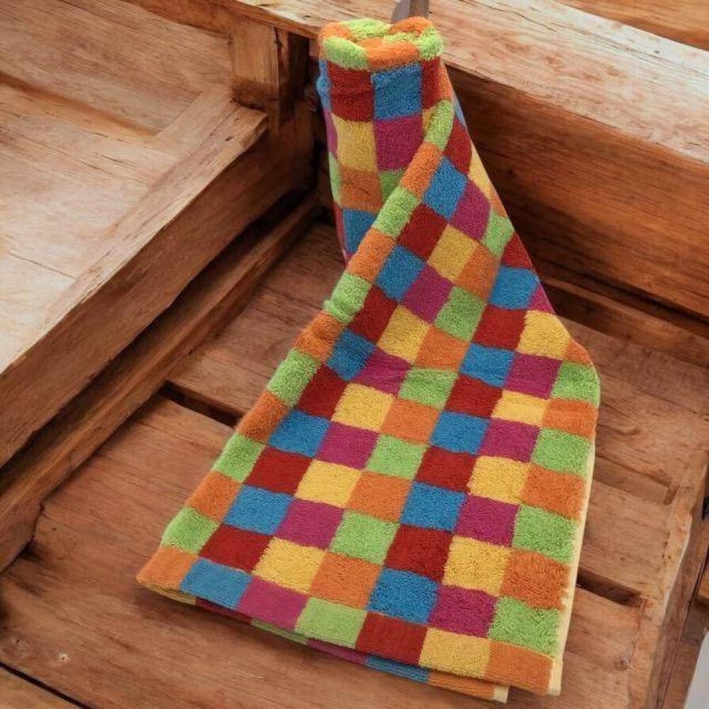 Cawö Home Saunatuch Frottiertuchserie Lifestyle Karo Multicolor 7017 Col. 25 Saunatuch 70, Frottier