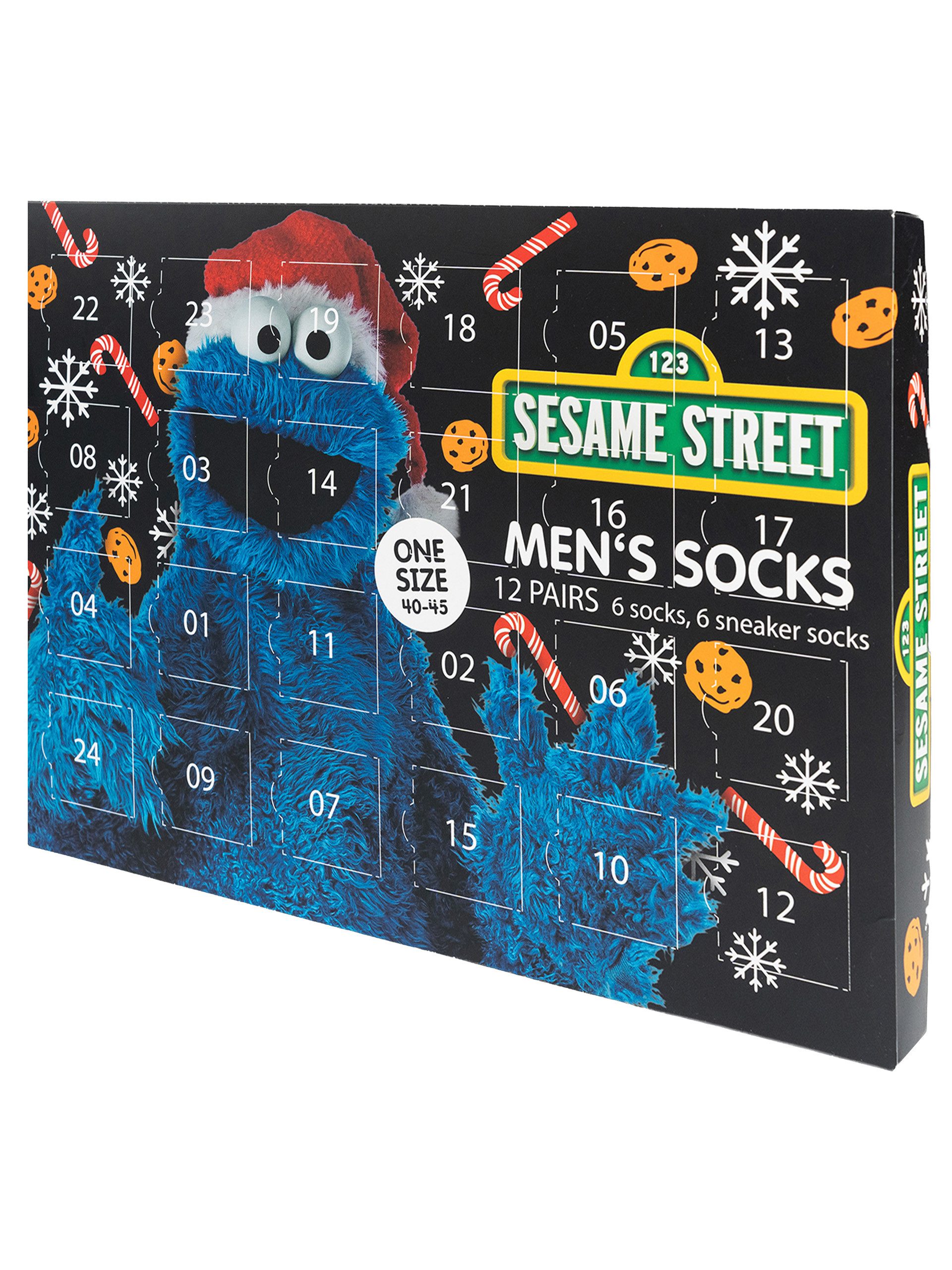 United Labels® Adventskalender Sesamstraße Socken Adventskalender mit 12 Paar kurz und lang – Bild 3 von 5