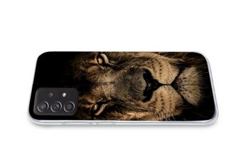 MuchoWow Handyhülle Löwe - Tiere - Schwarz - Porträt, Phone Case, Handyhülle Samsung Galaxy A53, Silikon, Schutzhülle