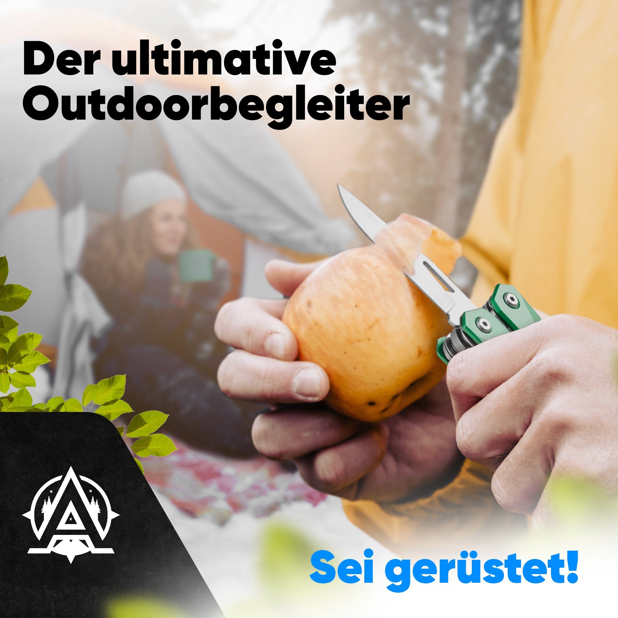 AVENTURIS Multitool T21 aus Edelstahl mit 21 Funktionen! Perfekt fürs Wandern und Campen, Edelstahl