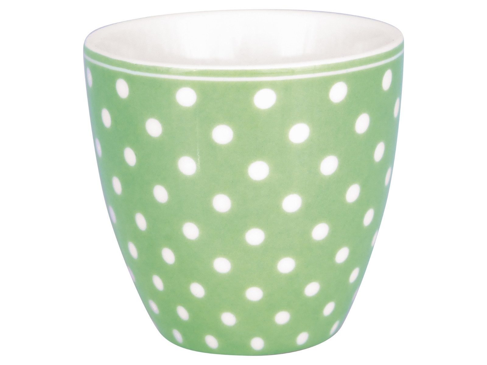 Greengate Espressotasse Dotty Mini Latte Cup pale green 0,13l, Steingut