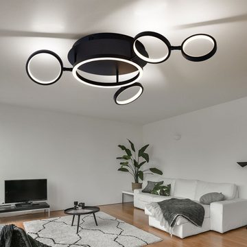 Globo LED Deckenleuchte, LED-Leuchtmittel fest verbaut, Warmweiß, Deckenlampe Strahler Leuchte drehbar LED 29 Watt Ring-Design schwarz
