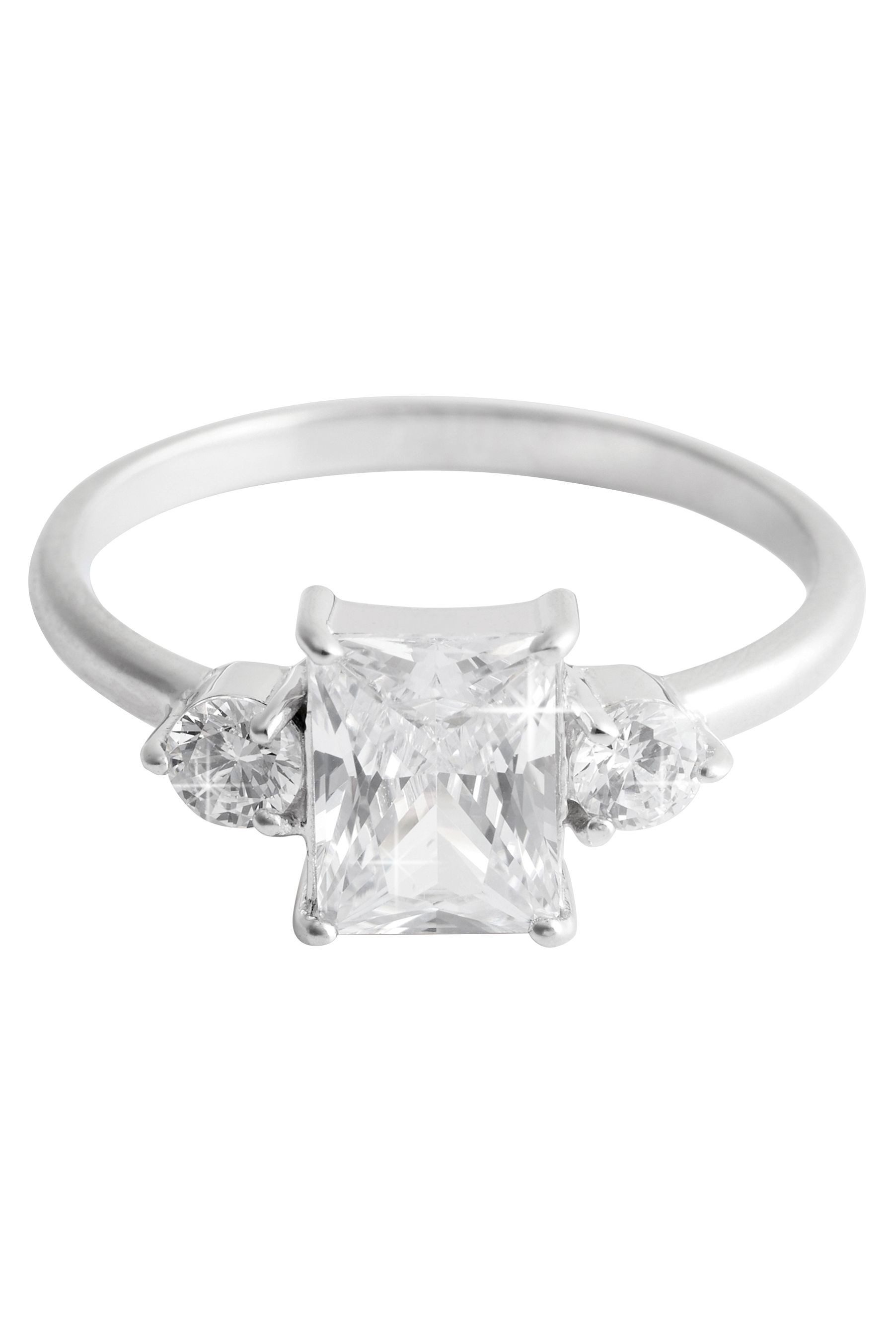 Next Fingerring Rechteckiger Zirkonia-Ring (1-tlg)