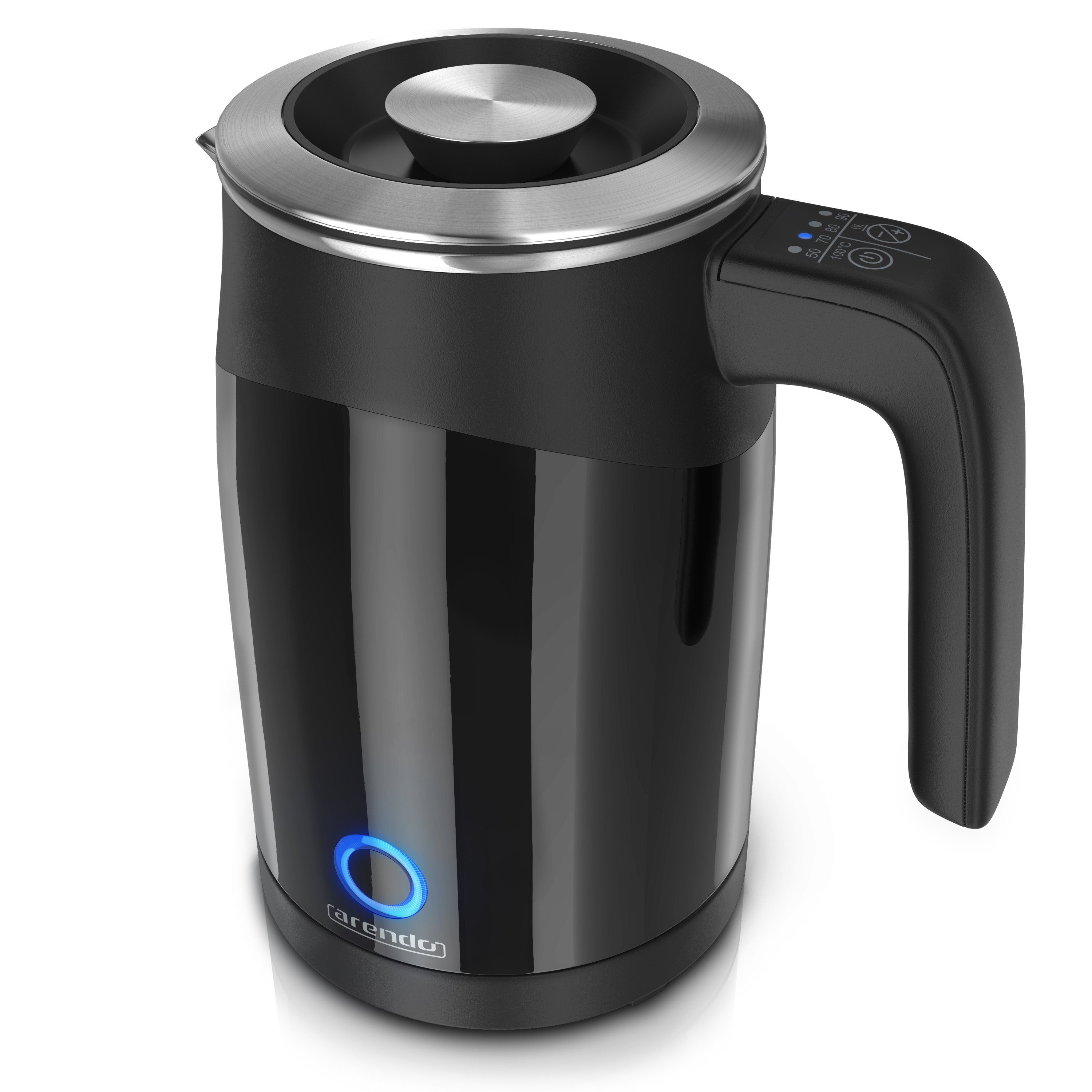 Arendo Wasserkocher, 0,5 l, 1100 W, Edelstahl Reisewasserkocher Mini,  Temperatureinstellung, Single, Energiesparend: ideal für die Erhitzung  kleiner Wassermengen