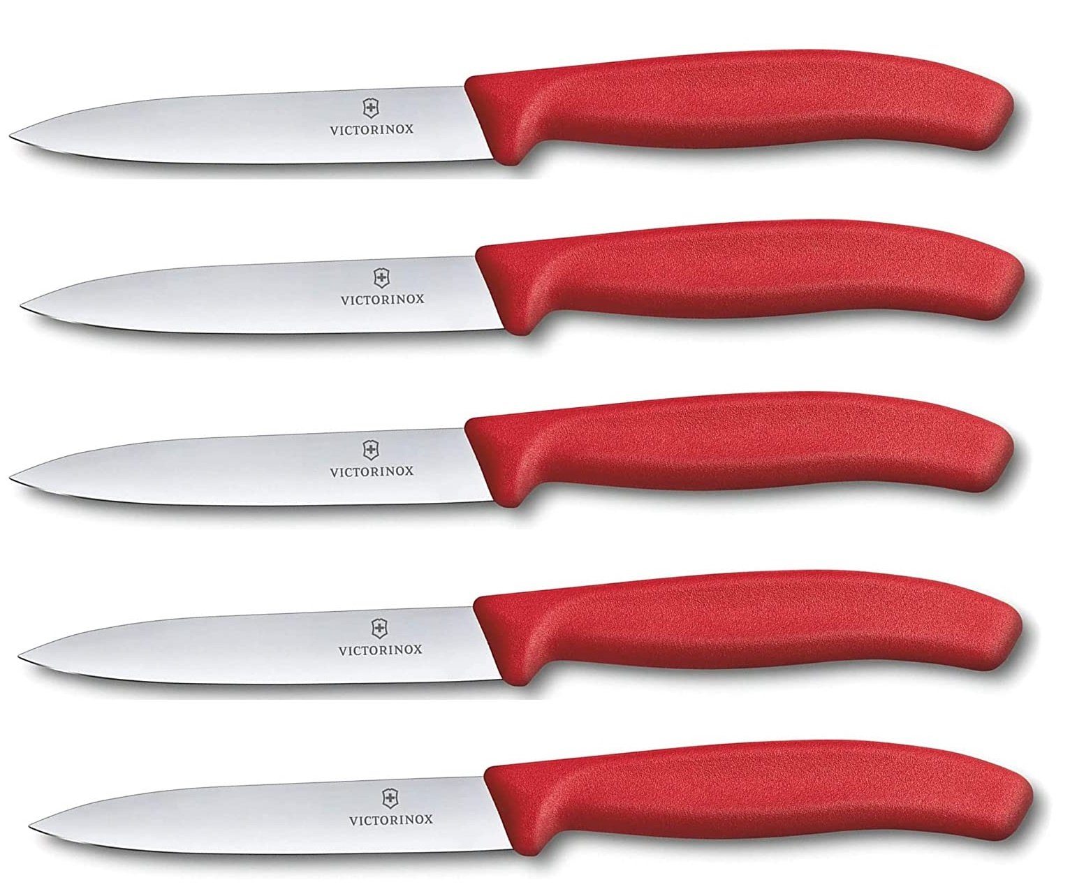 Victorinox Gemüsemesser Gemüsemesser Tomatenmesser Swiss Classic 10 cm 5er Set Rot ohne Welle