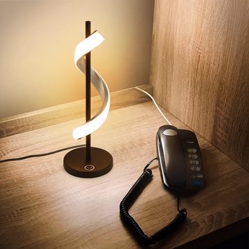 ZMH LED Tischleuchte Touch Schreibtischlampe mit 2.1M Kabel in wellenformigen Design, Dimmbar, LED-3000K, Warmweiß