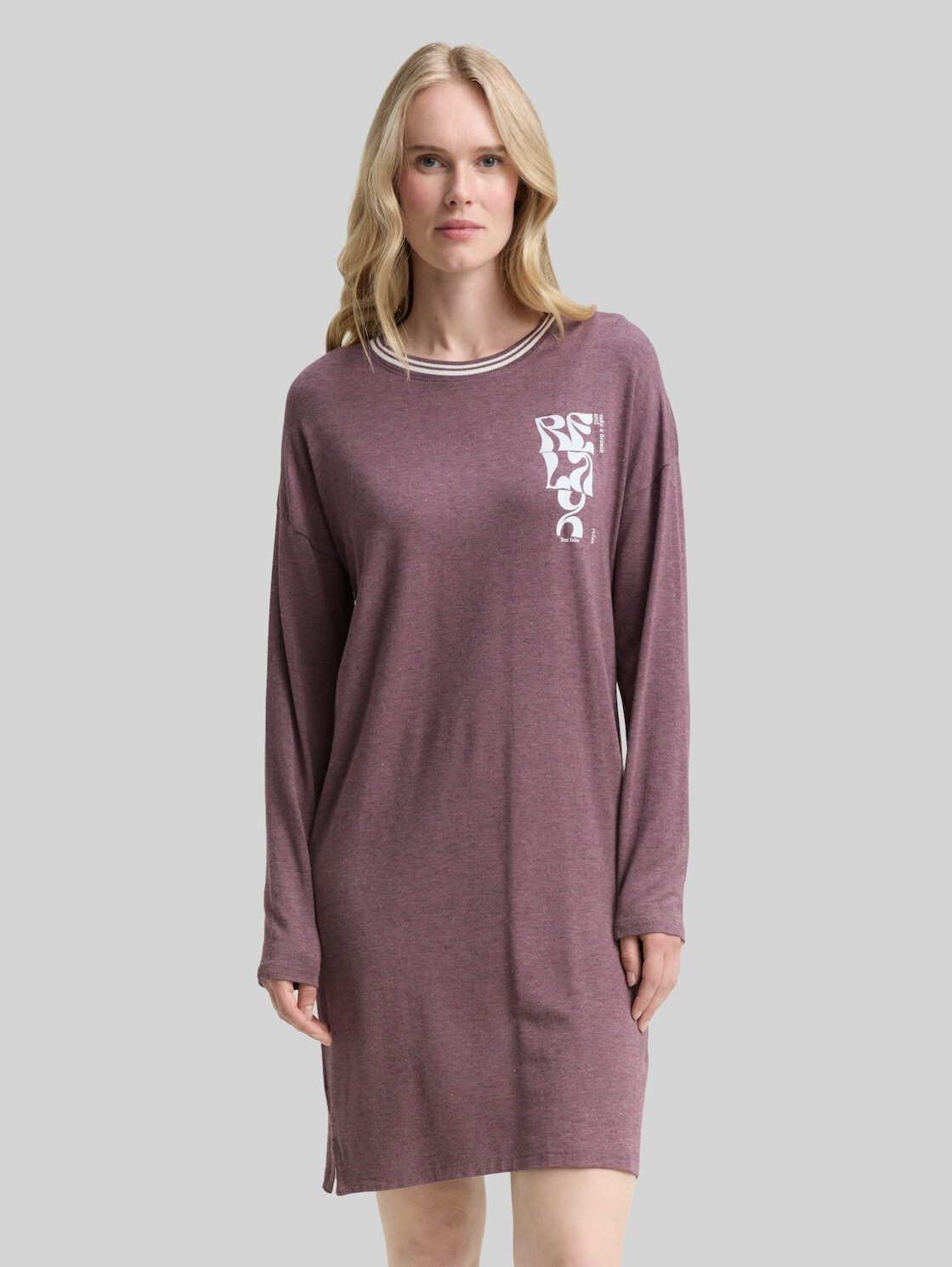 TOM TAILOR Nachthemd Bodywear Nachthemd in Melange-Optik