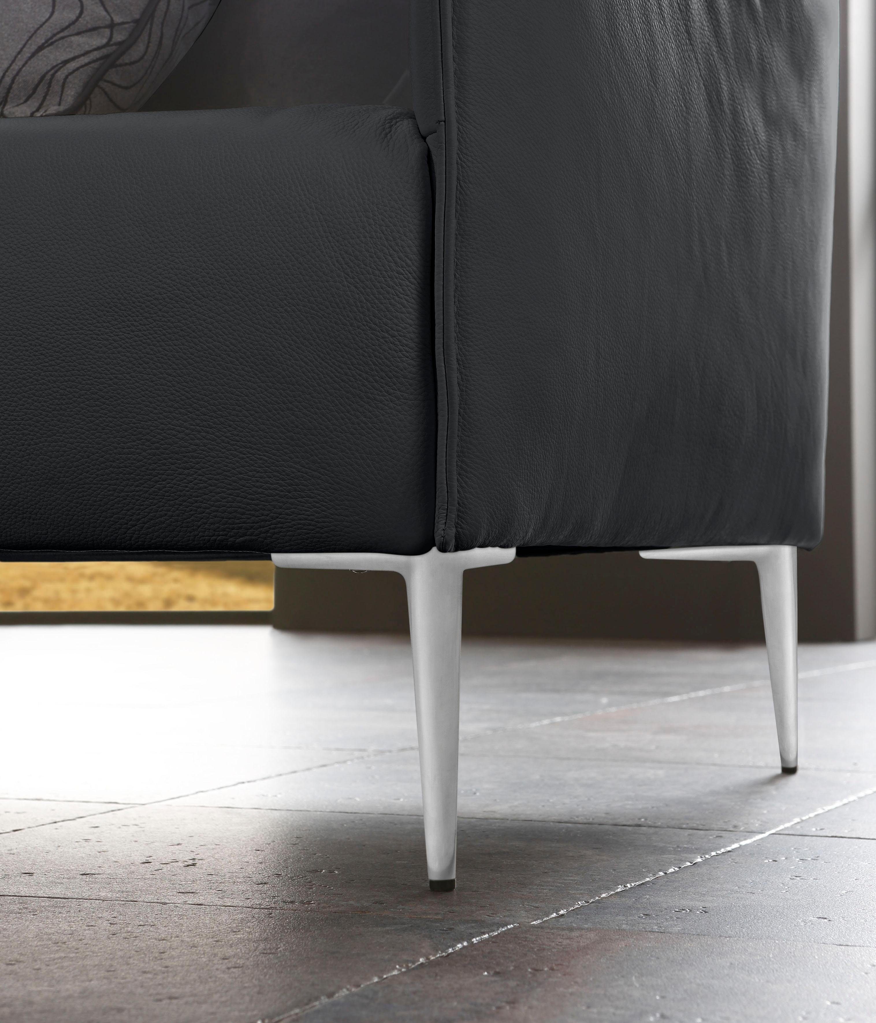 W.SCHILLIG 3-Sitzer sally, mit Metallfüßen schwarz Z59 224 Chrom cm Breite glänzend, in