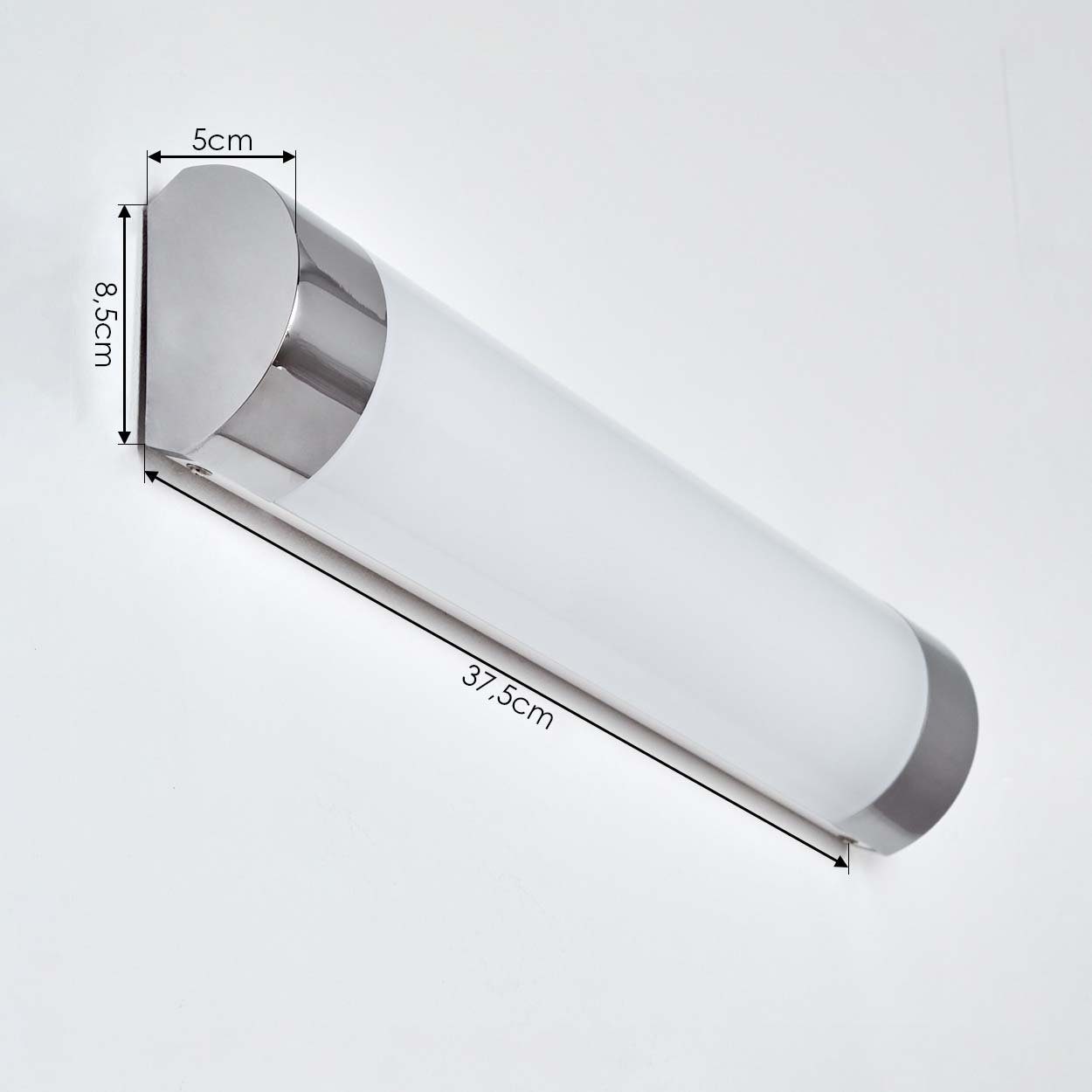 Spiegellampe, 4000 »Anterselva« Lumen, Kelvin, aus Spiegelleuchte Wandlampe IP44 Schminklicht, hofstein 720 in Wandleuchte Metall/Kunststoff Chromfarben/Weiß,