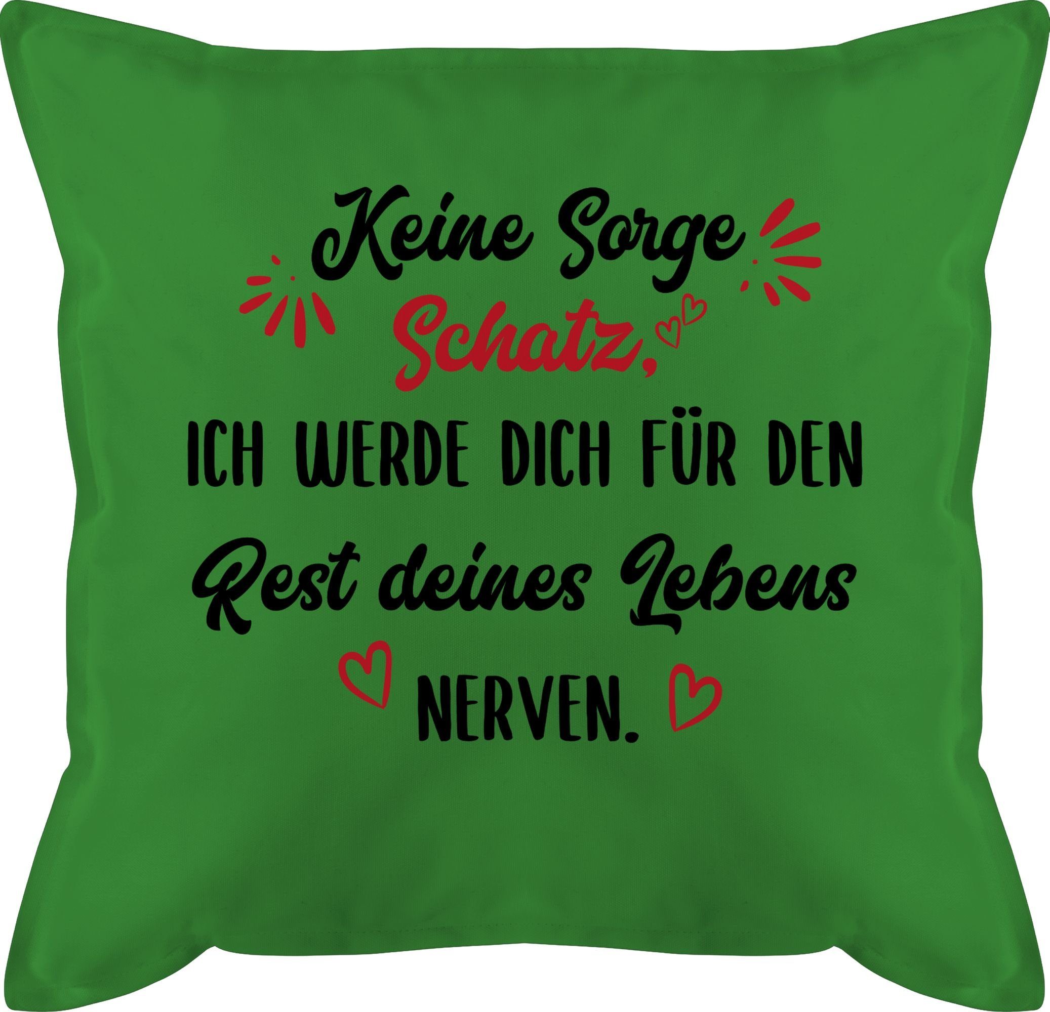 Shirtracer Dekokissen Rest deines Lebens nerven - Jahrestag Geschenk Ihn Ich liebe Dich Vale, Dekokissen Valentinstag Geschenk 3 Grün