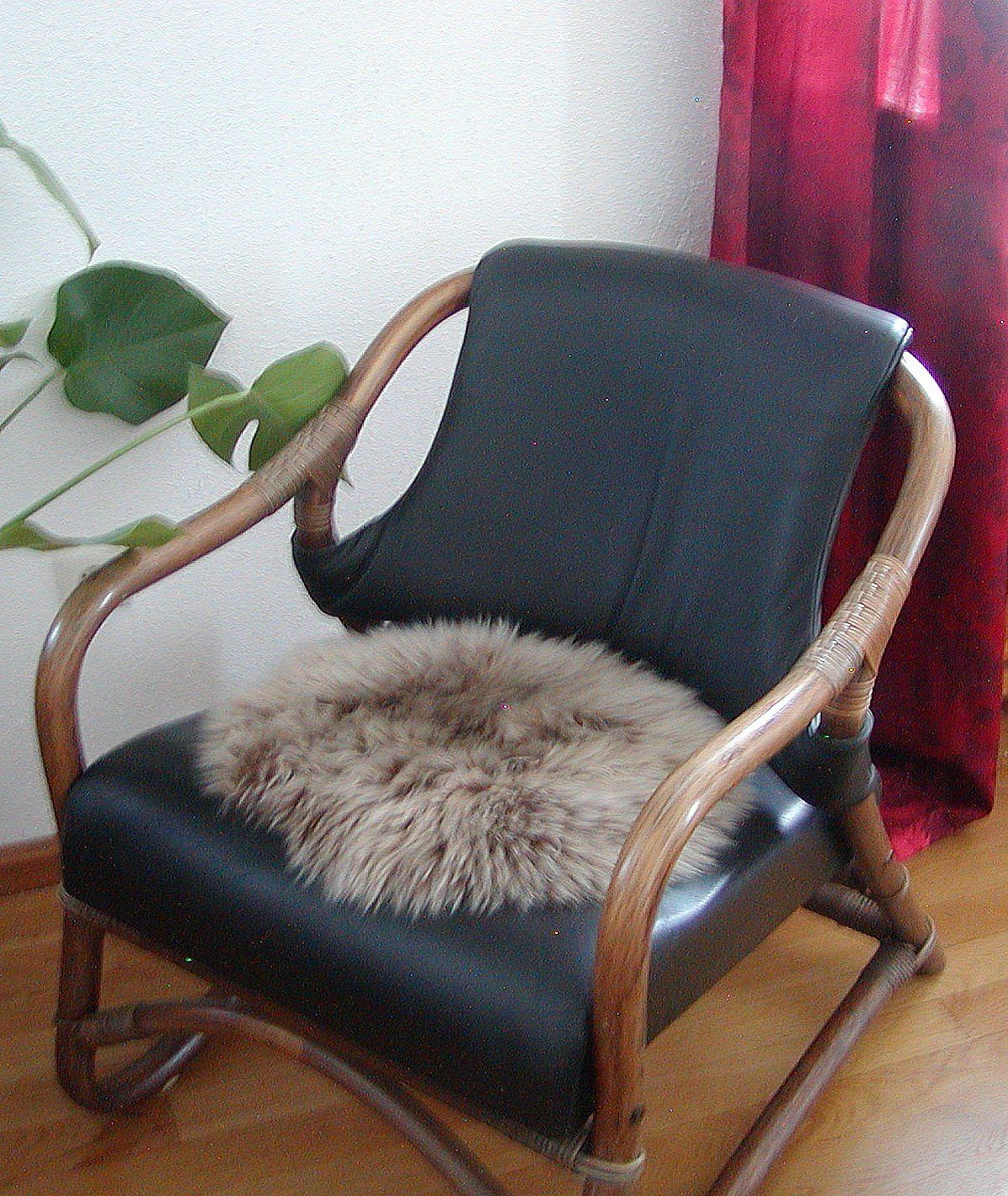 Kissenbezug Sitzauflage australische Lammfelle, braun/helle Spitzen, Ø ca. 45 cm, Ensuite
