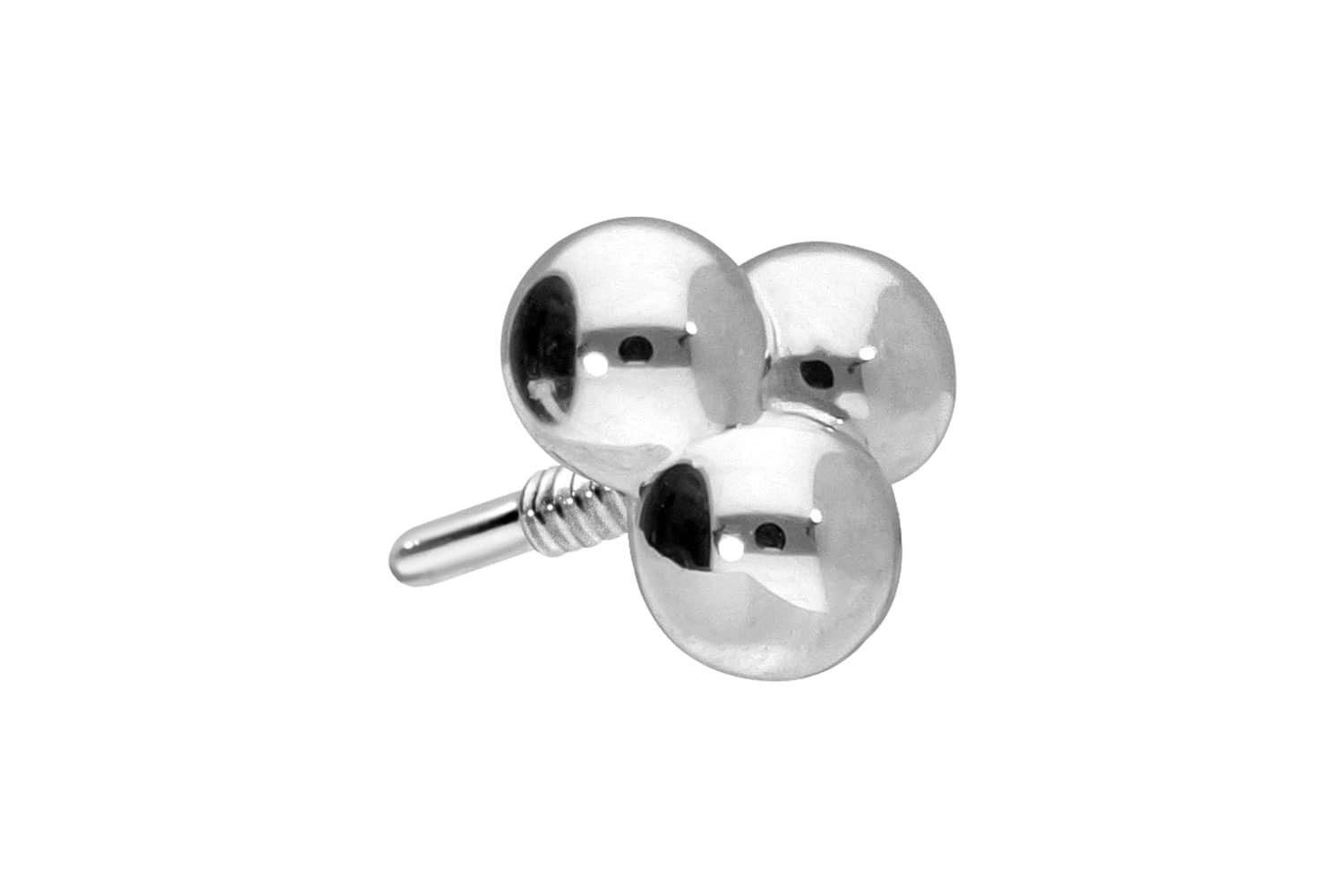 PIERCINGLINE Piercing-Set 14 Karat Gold Schraubaufsatz mit Außengewinde 3 KUGELN (Schraub-Aufsätze, 1-tlg)