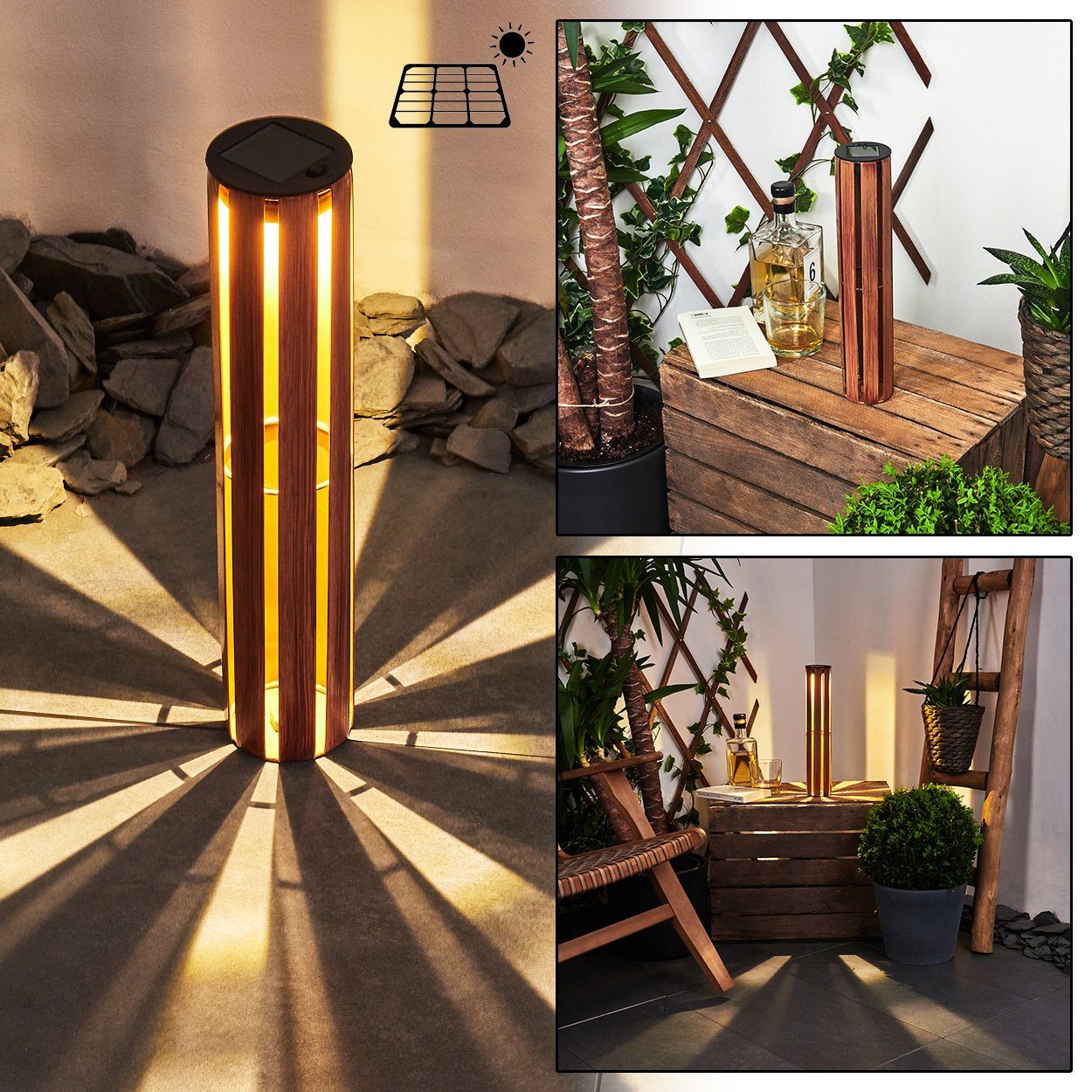 hofstein LED Solarleuchte »LED Garten Leuchten Solar Aussen Lampen