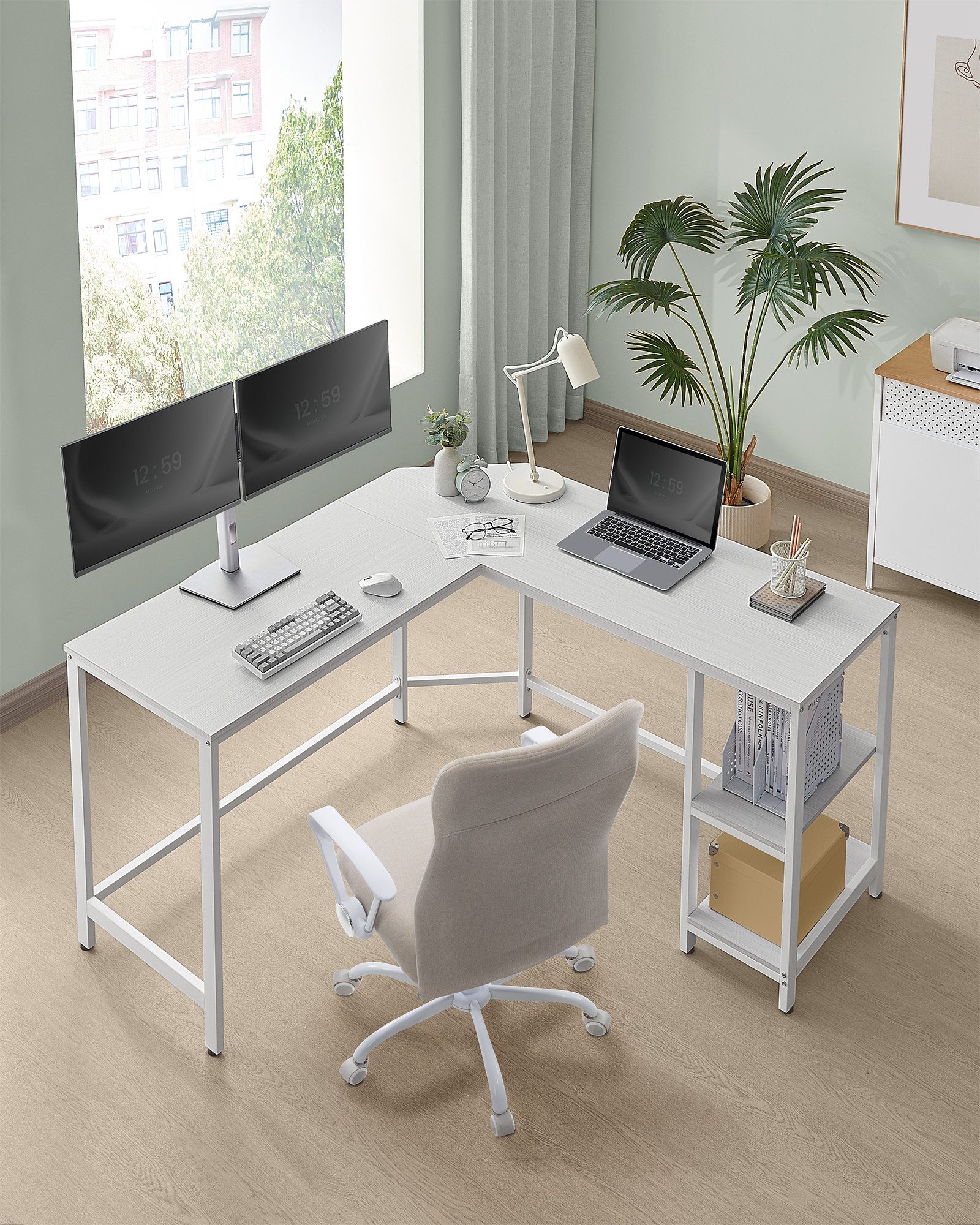 VASAGLE Schreibtisch Computertisch, 130/138 cm, L-förm günstig online kaufen