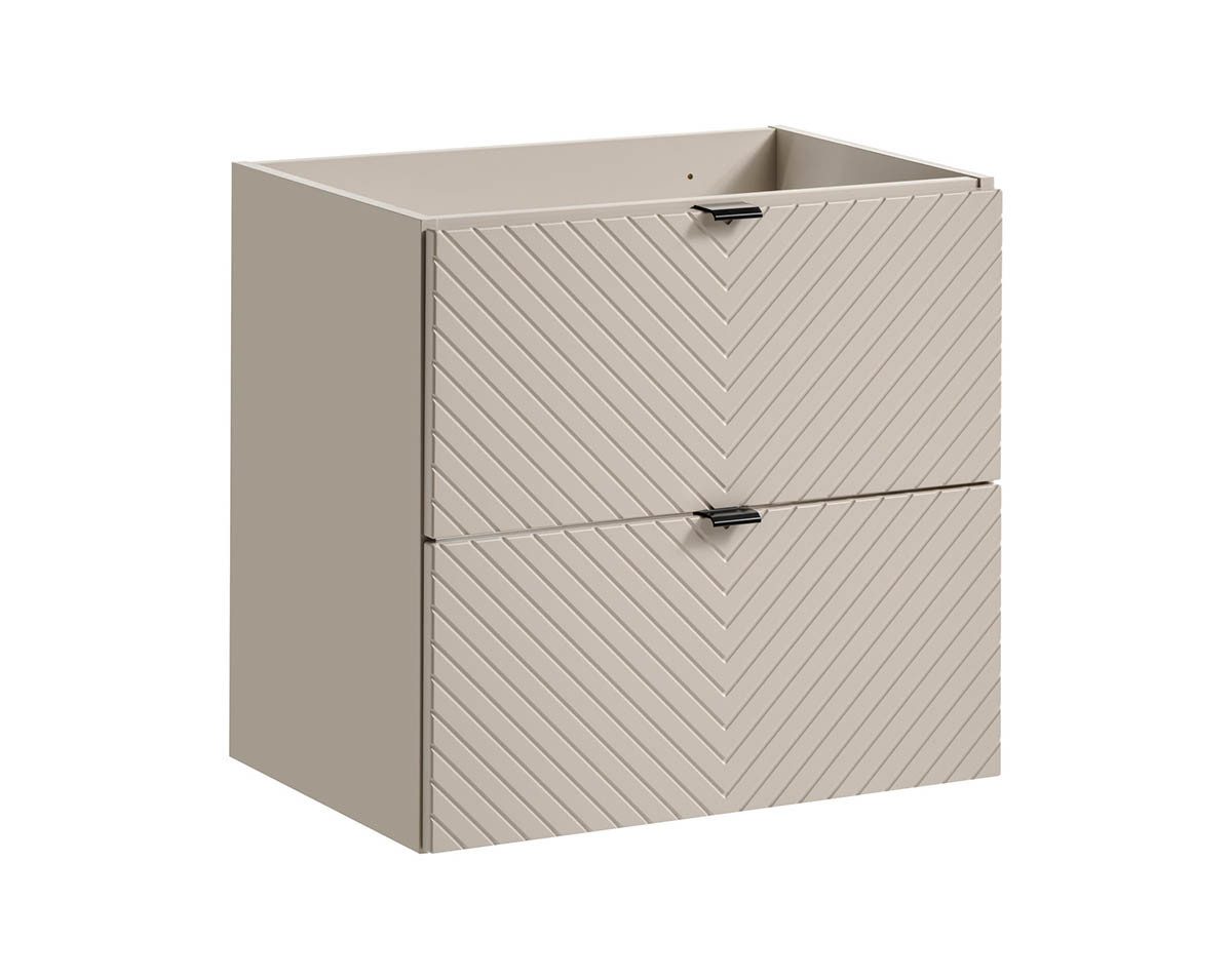 einfachgutemoebel Waschtisch-Set Waschtischunterschrank QUERRO 60cm mit Schubladen, Kaschmir, (Badmöbel Set, 1-St., Waschtisch Unterschrank)