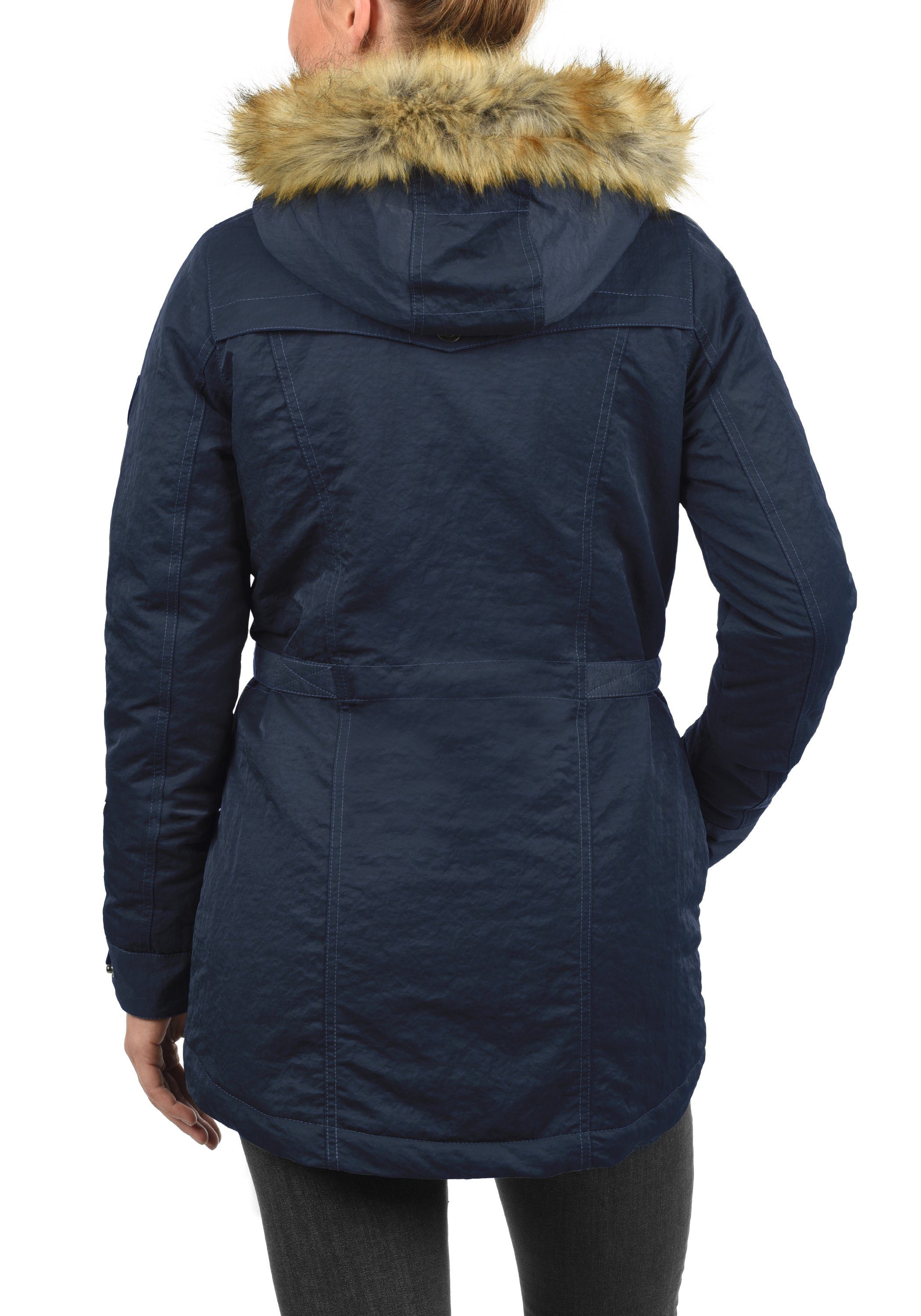 DESIRES Parka Jana Winterjacke mit Insignia abnehmbarem Blue (1991) Kunstfellkragen