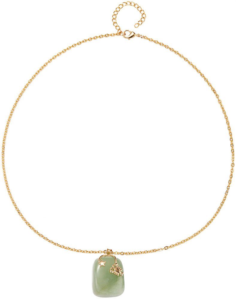 Firetti Kette mit Anhänger Schmuck Geschenk Halsschmuck Anker/Halskette Sternzeichen Geburtsstein, Made in Germany - mit Edelstein