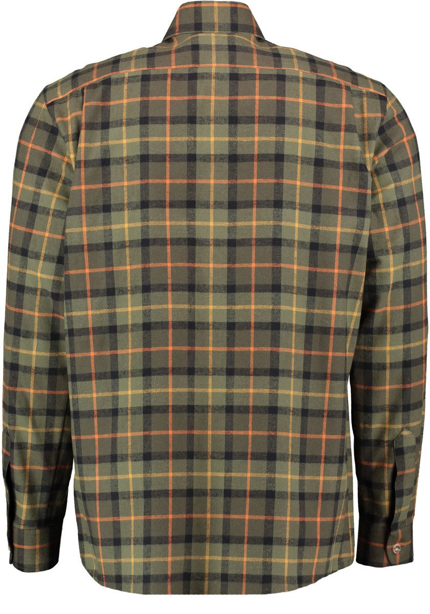 OS Trachten Outdoorhemd Rirom Regular Fit, Haifischkragen, Lederemblem auf li. Pattentasche