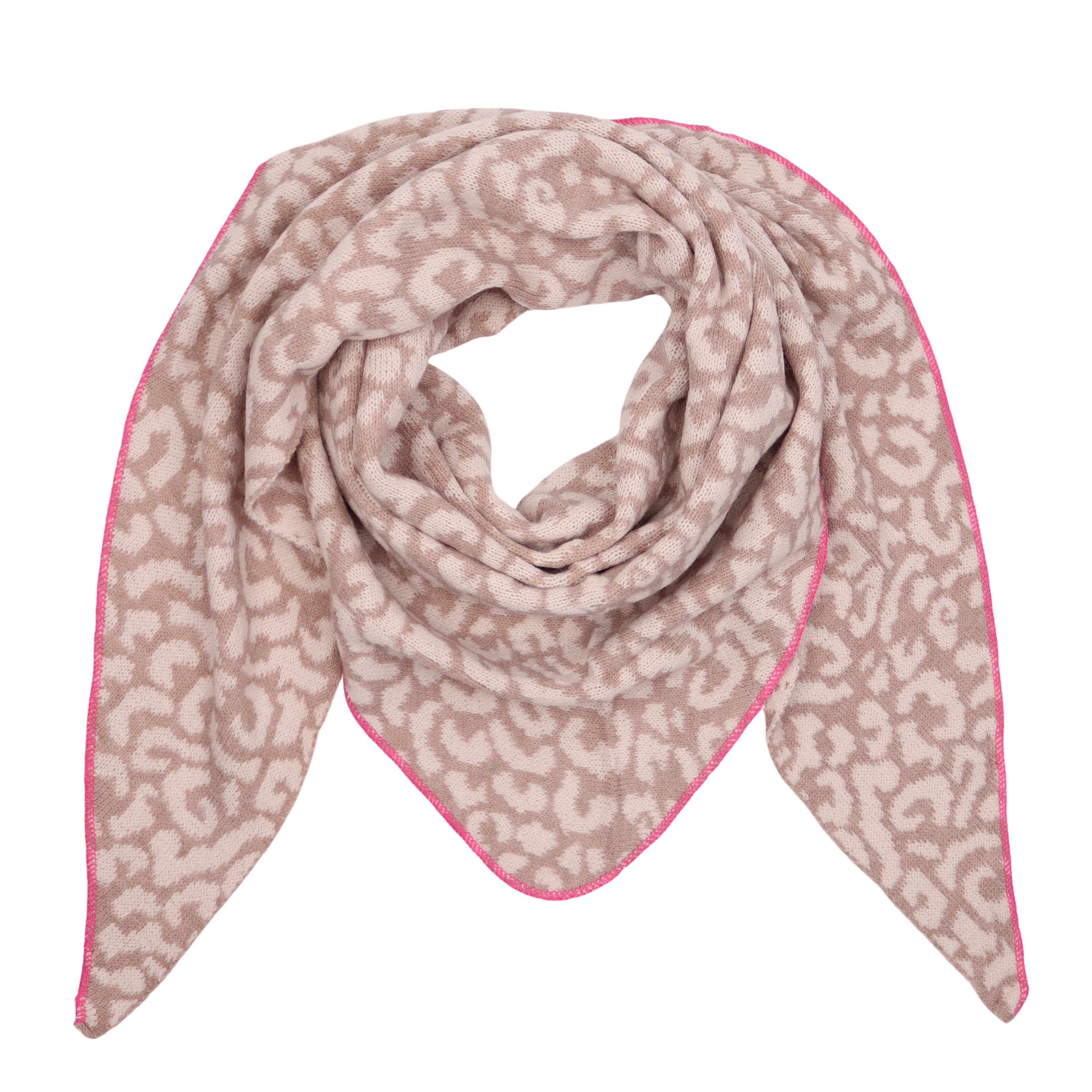 MIRROSI Dreieckstuch kuschliger und warmer Dreiecksschal ca.190x80 cm, (Leo Muster; Neue Kollektion Herbst/Winter 2025), Trendiges LEO-Design, wärmend & weich